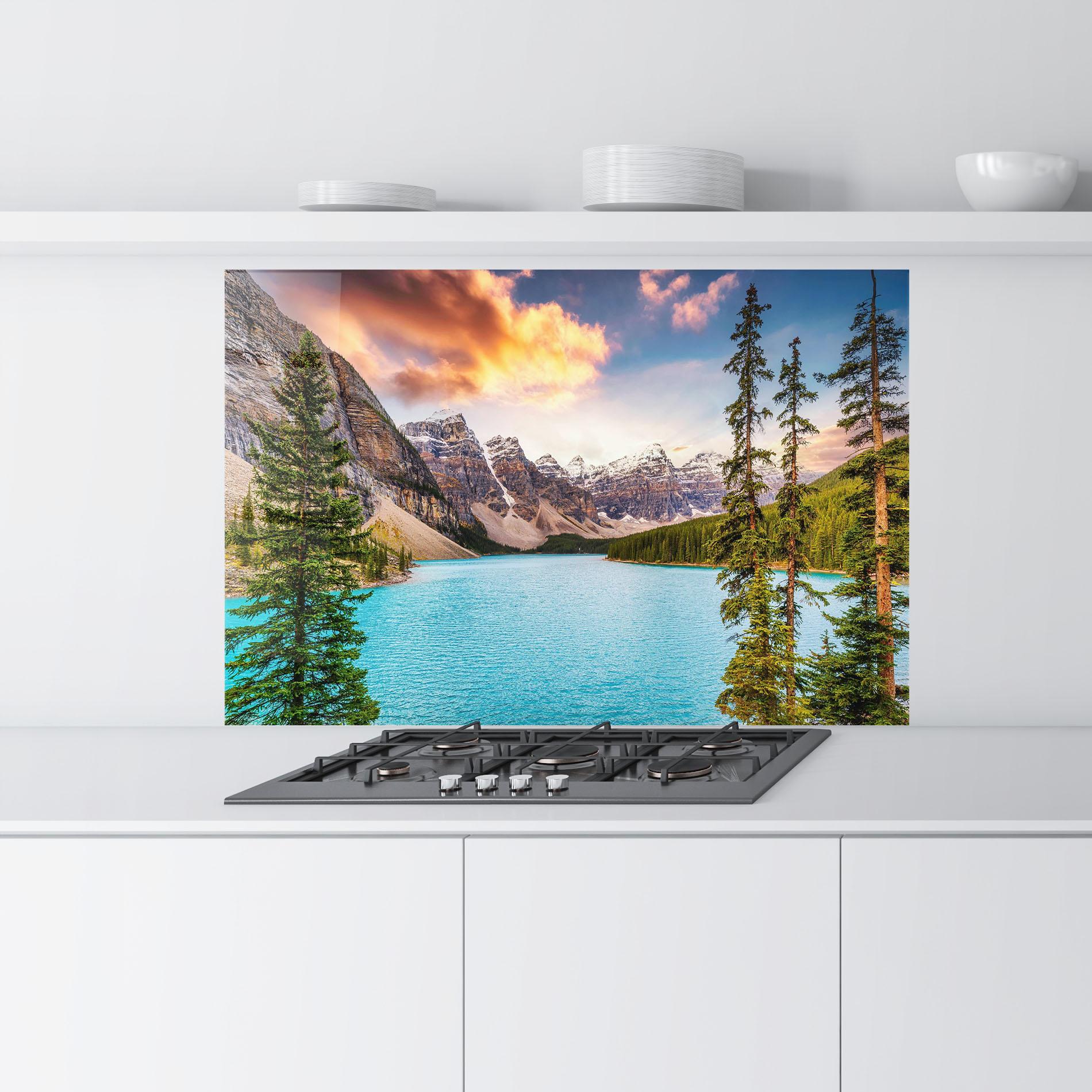 Panou Sticla Bucatarie Blue Magic Lake mockup 9