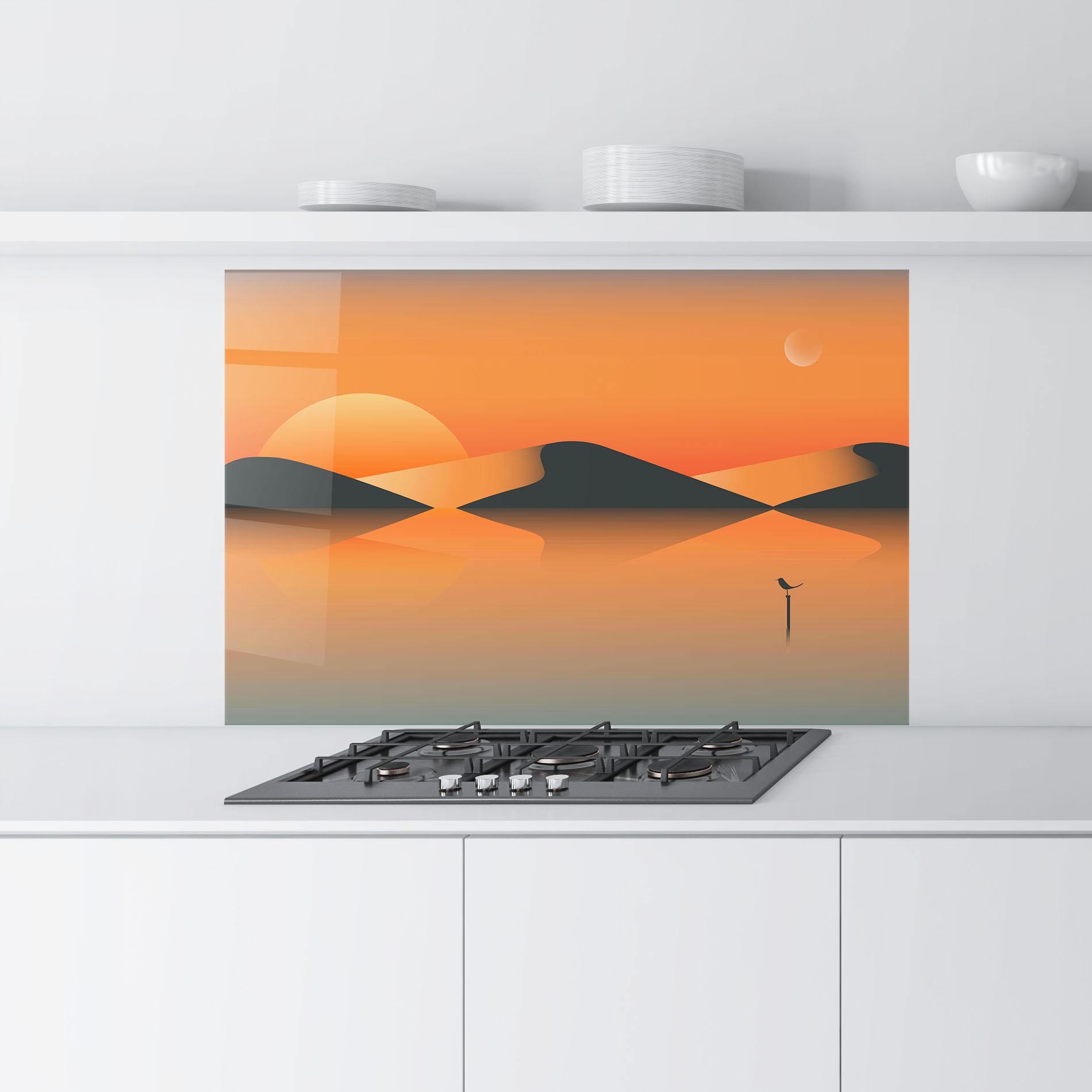 Panou Sticla Bucatarie Orange Bird Lake 01 mockup 9