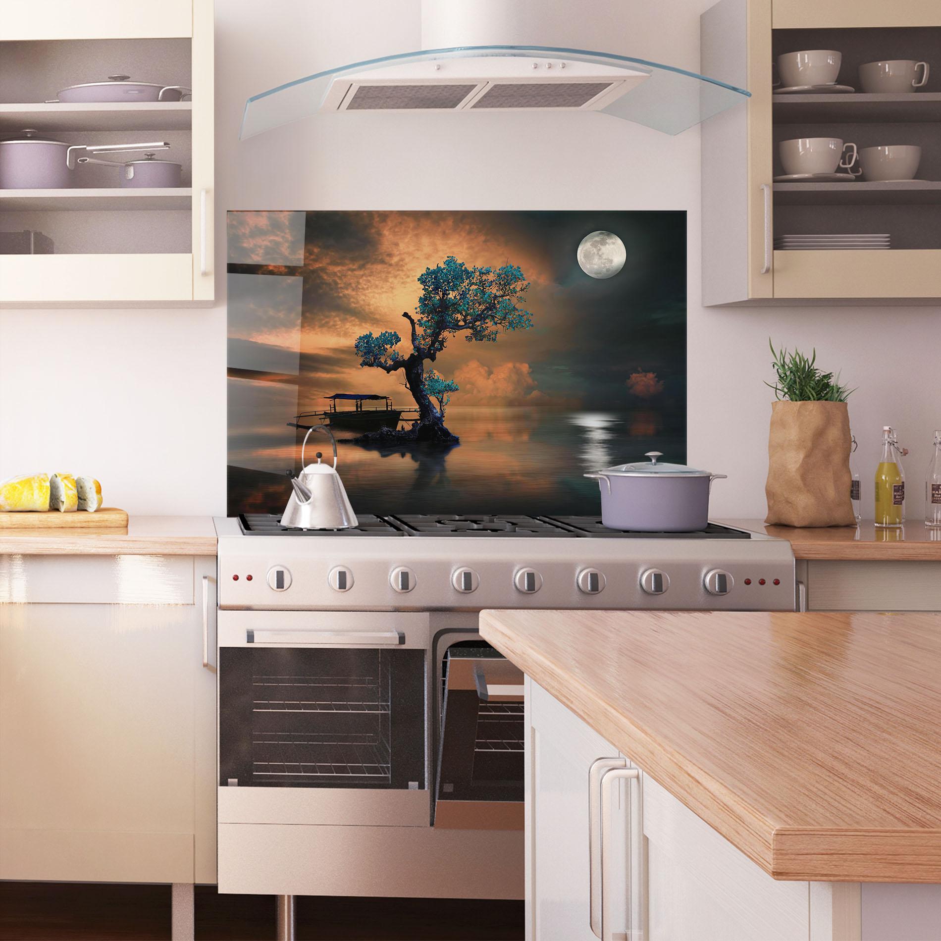 Panou Sticla Bucatarie Blue Tree mockup 1