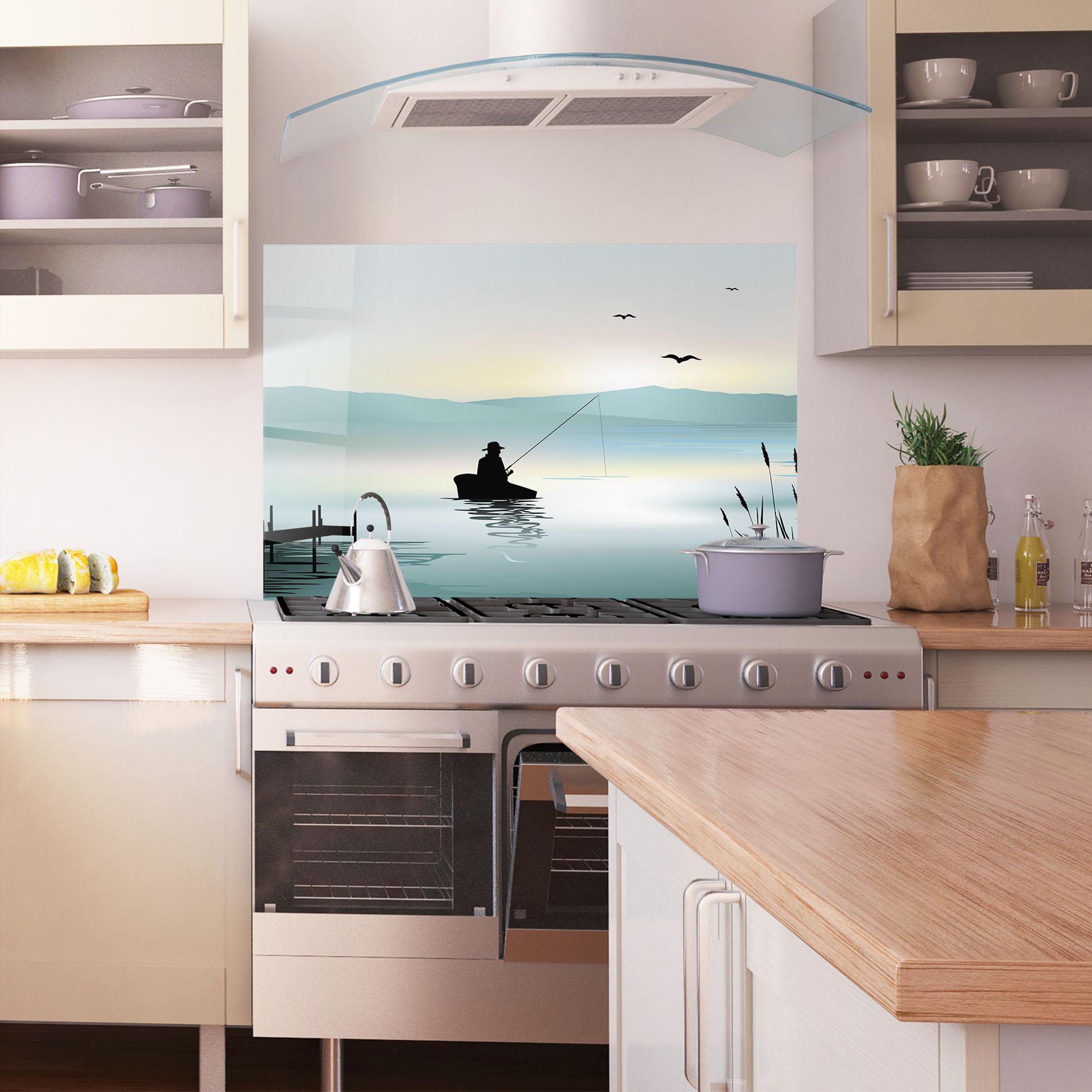 Panou Sticla Bucatarie Fishman Lake View mockup 1