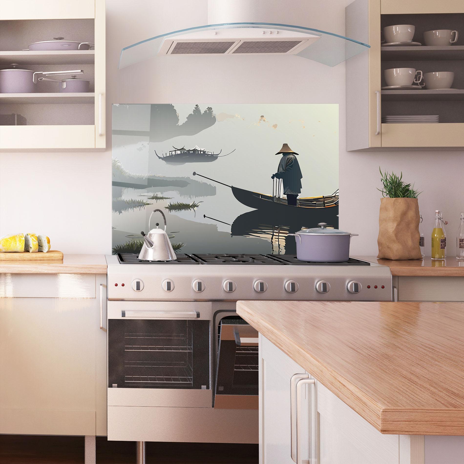 Panou Sticla Bucatarie Grey Lake Man mockup 1