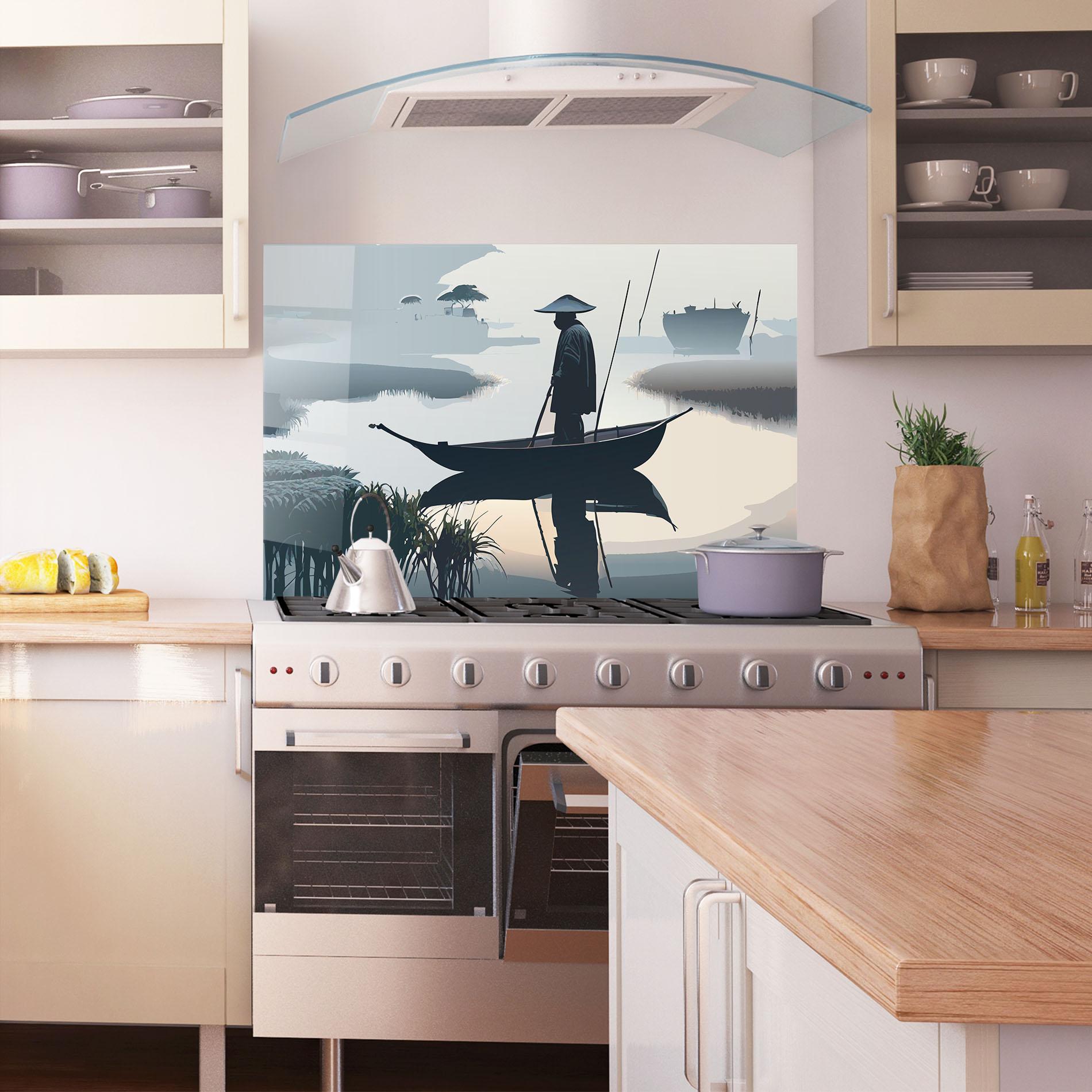 Panou Sticla Bucatarie Japan Fisherman mockup 1