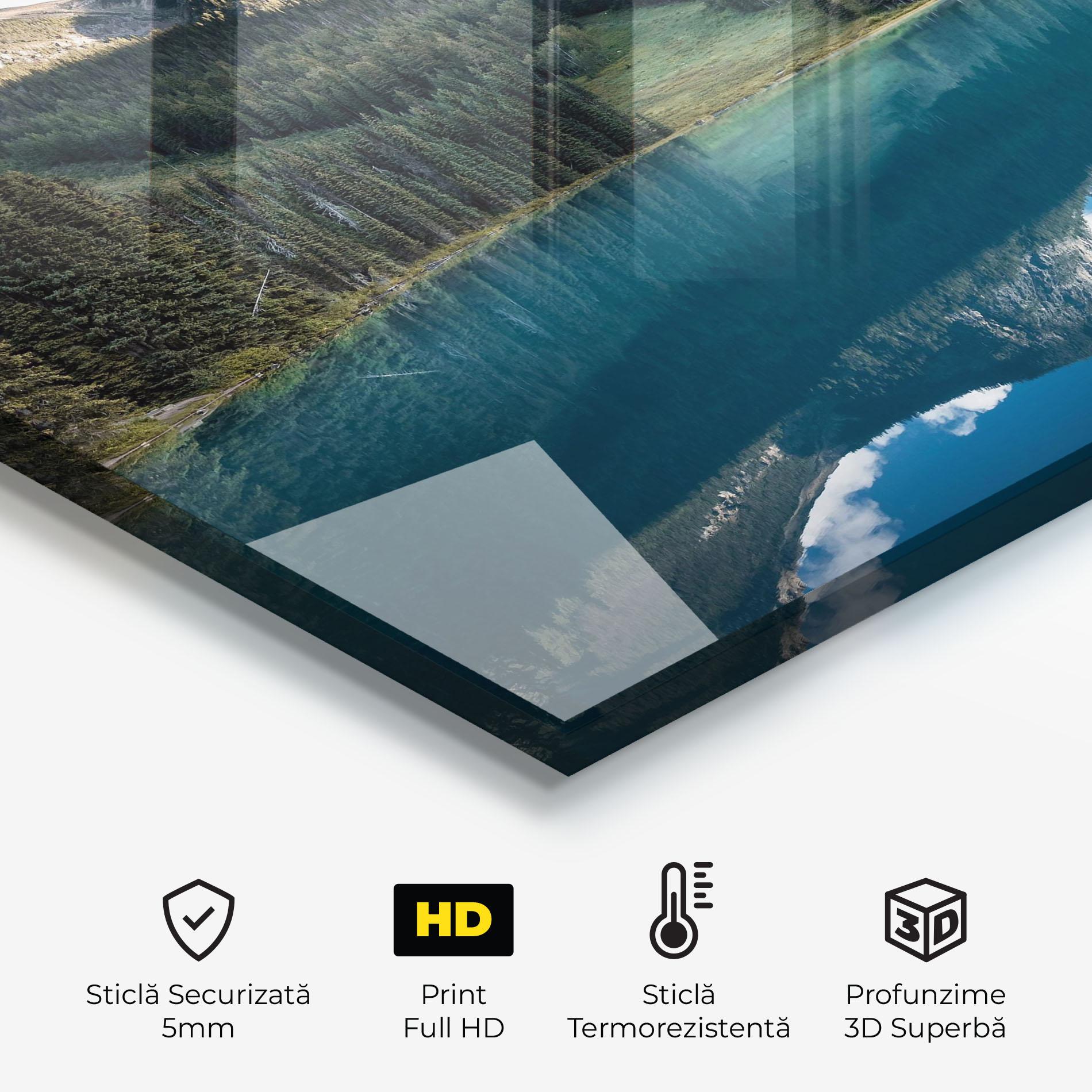 Panou Sticla Bucatarie Beautiful Emerald Lake mockup 2