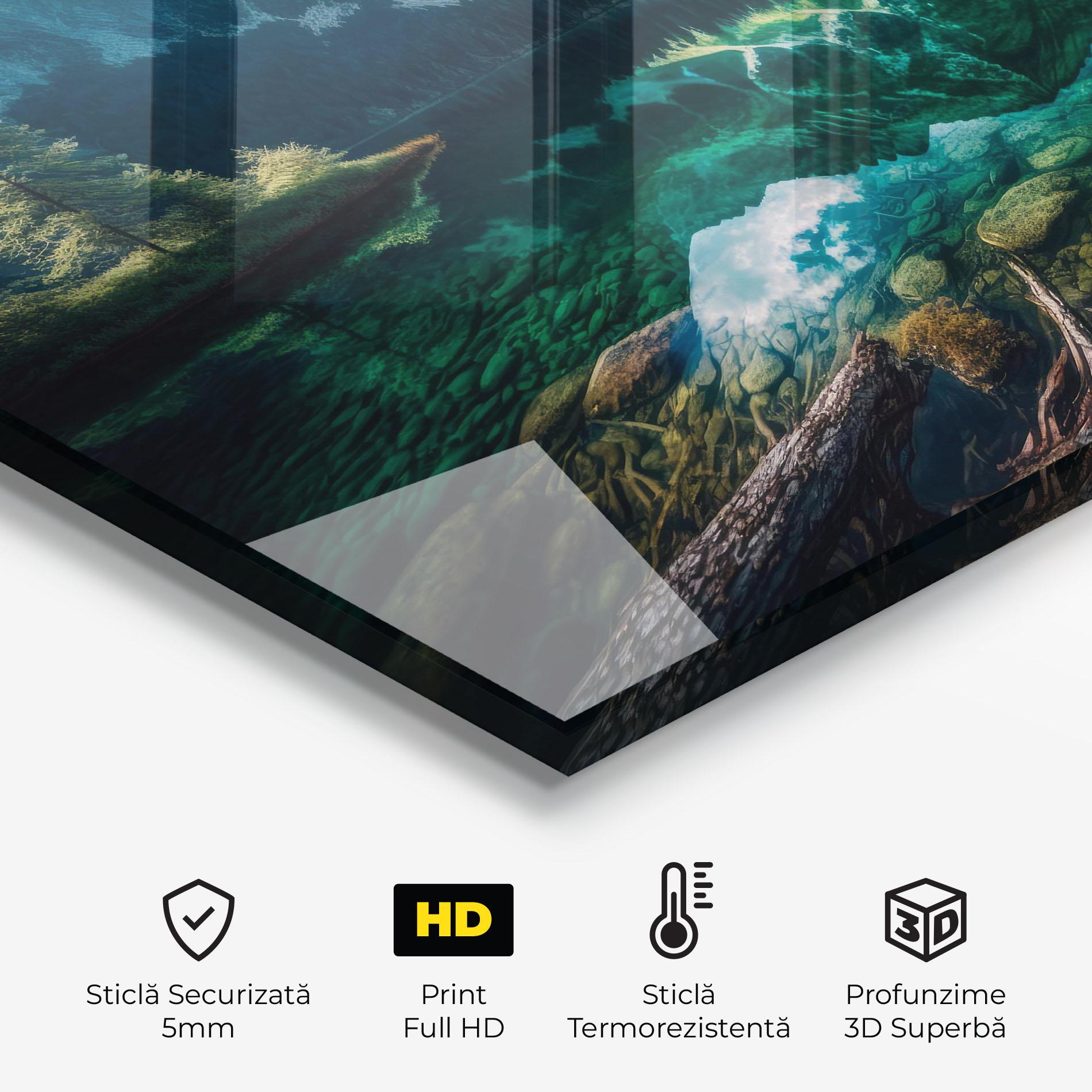 Panou Sticla Bucatarie Beautiful Lake Mountain mockup 2