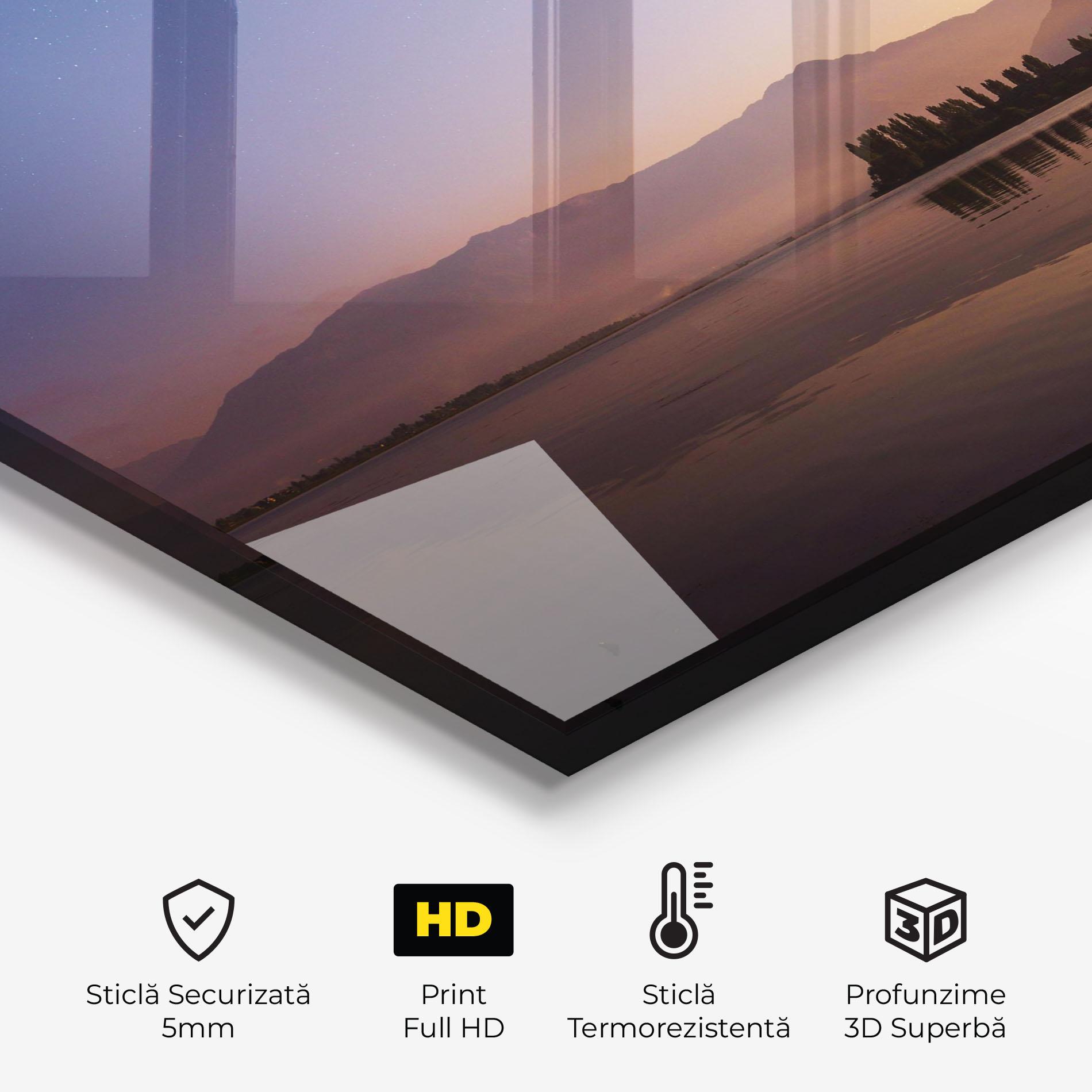 Panou Sticla Bucatarie Brown Light Lake mockup 2