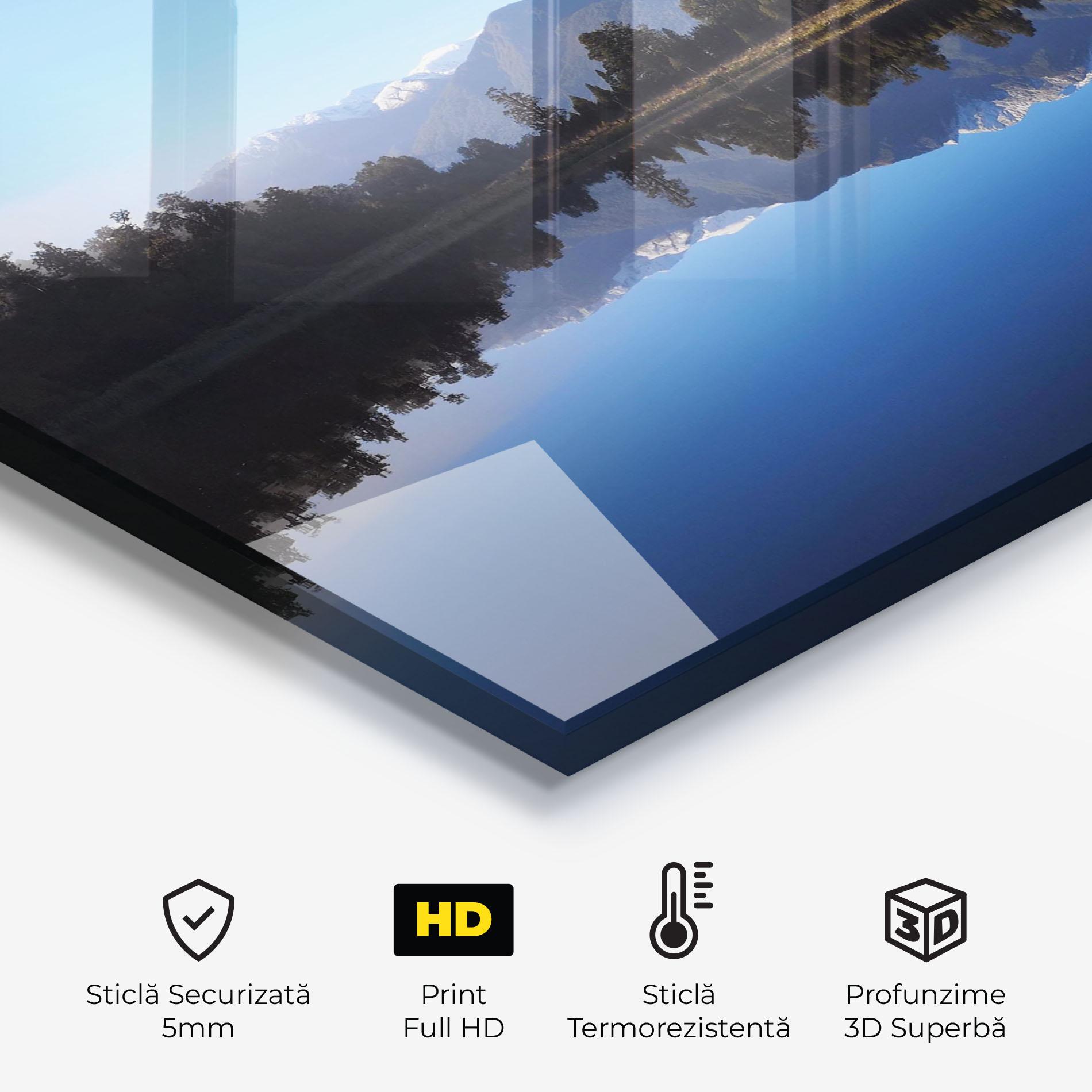 Panou Sticla Bucatarie Forest View Lake mockup 2