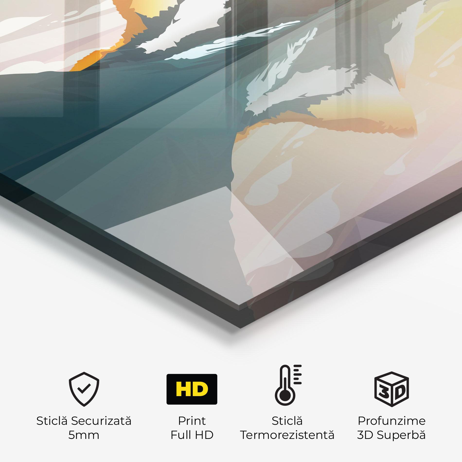 Panou Sticla Bucatarie Green Mountain Lake mockup 2