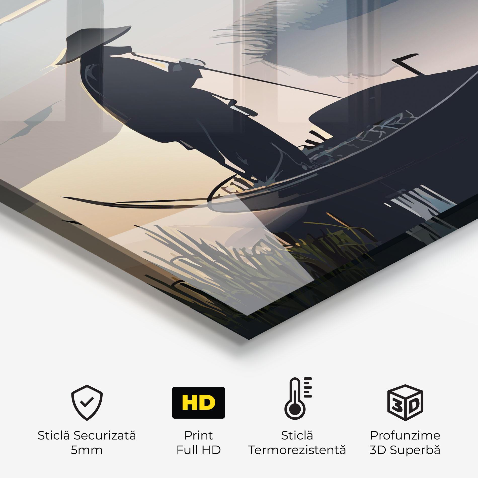 Panou Sticla Bucatarie Japan Lake Man mockup 2