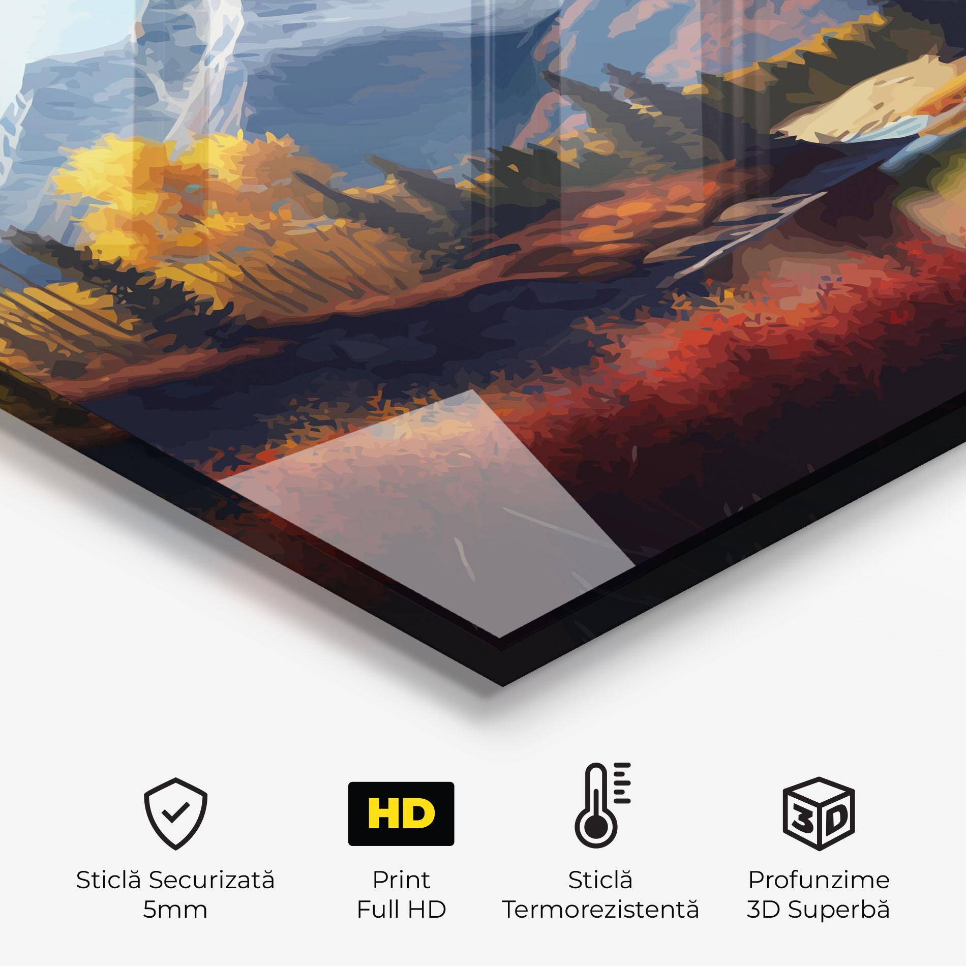 Panou Sticla Bucatarie Lake Autumn View mockup 2