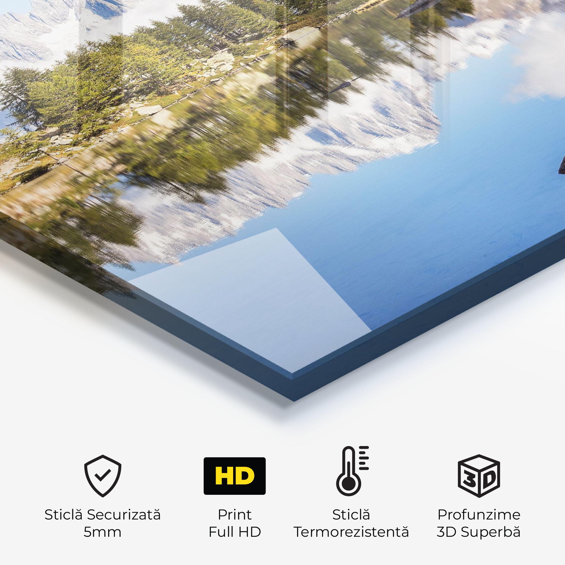 Panou Sticla Bucatarie Mountain Reflection mockup 2