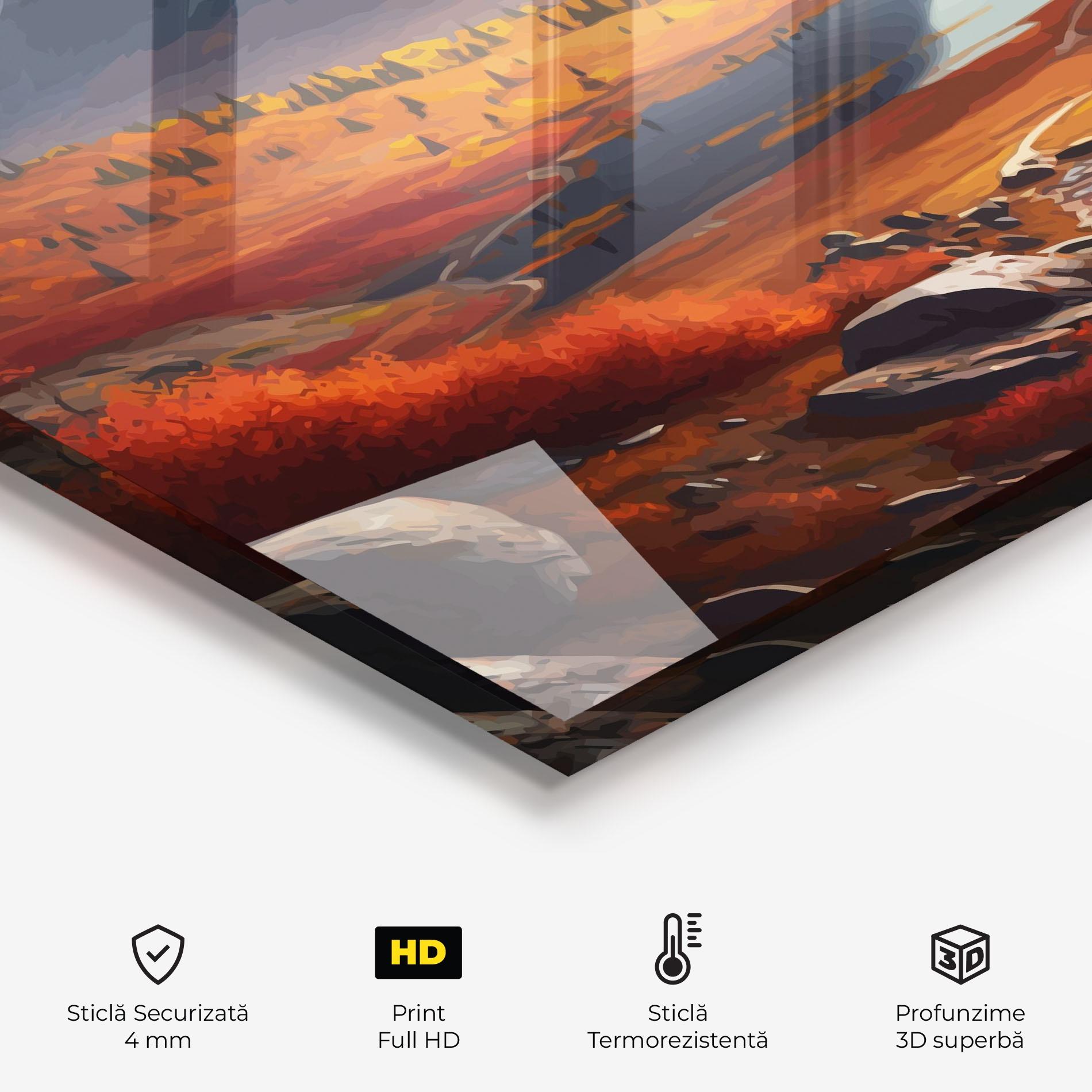 Panou Sticla Bucatarie Autumn Field Lake mockup 2