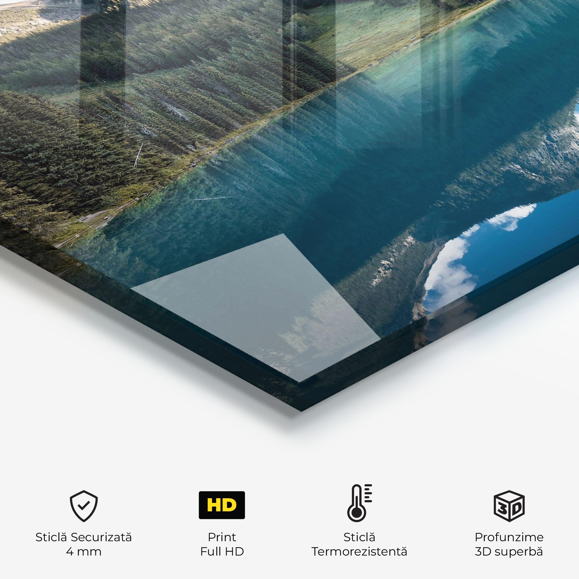 Panou Sticla Bucatarie Beautiful Emerald Lake mockup 2