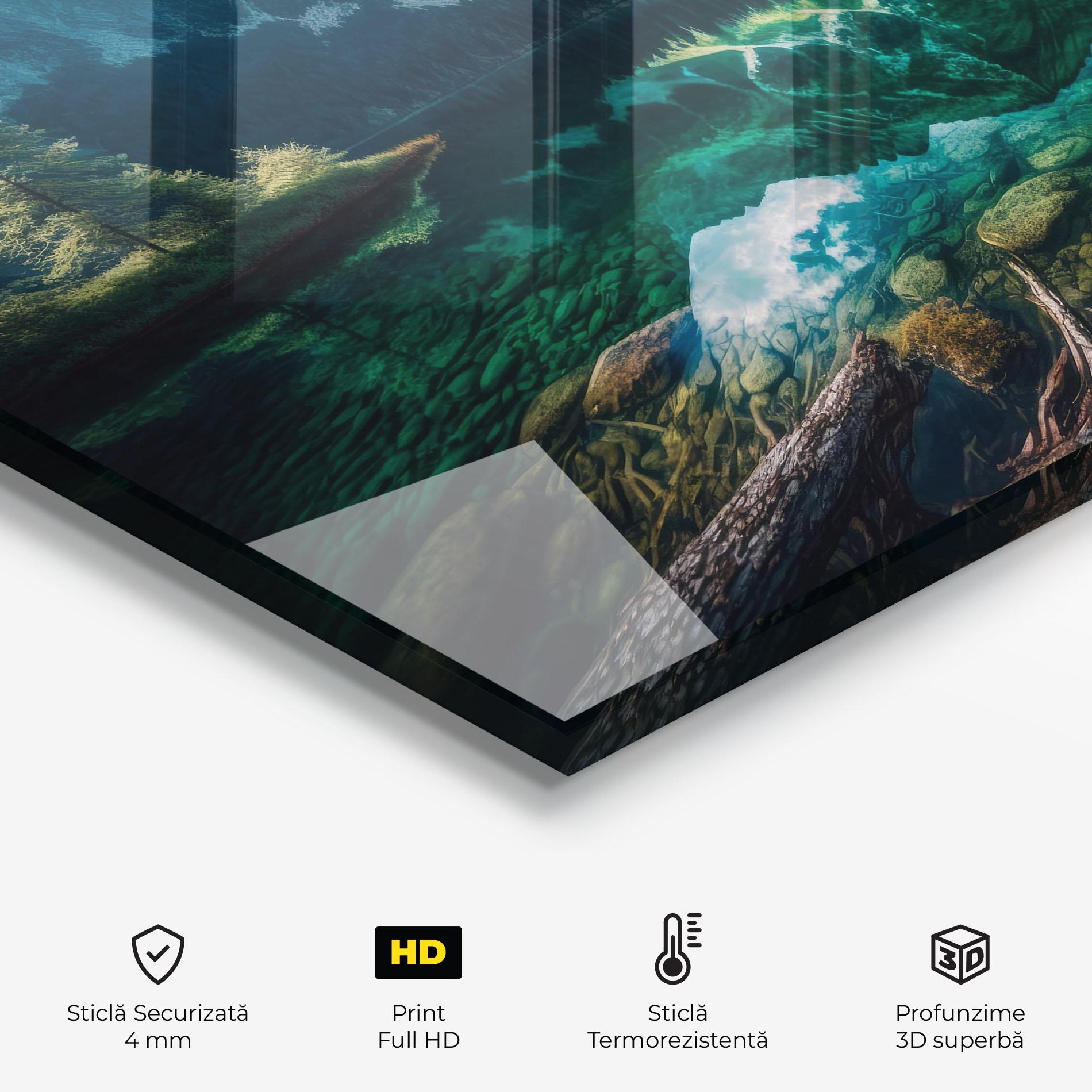 Panou Sticla Bucatarie Beautiful Lake Mountain mockup 2