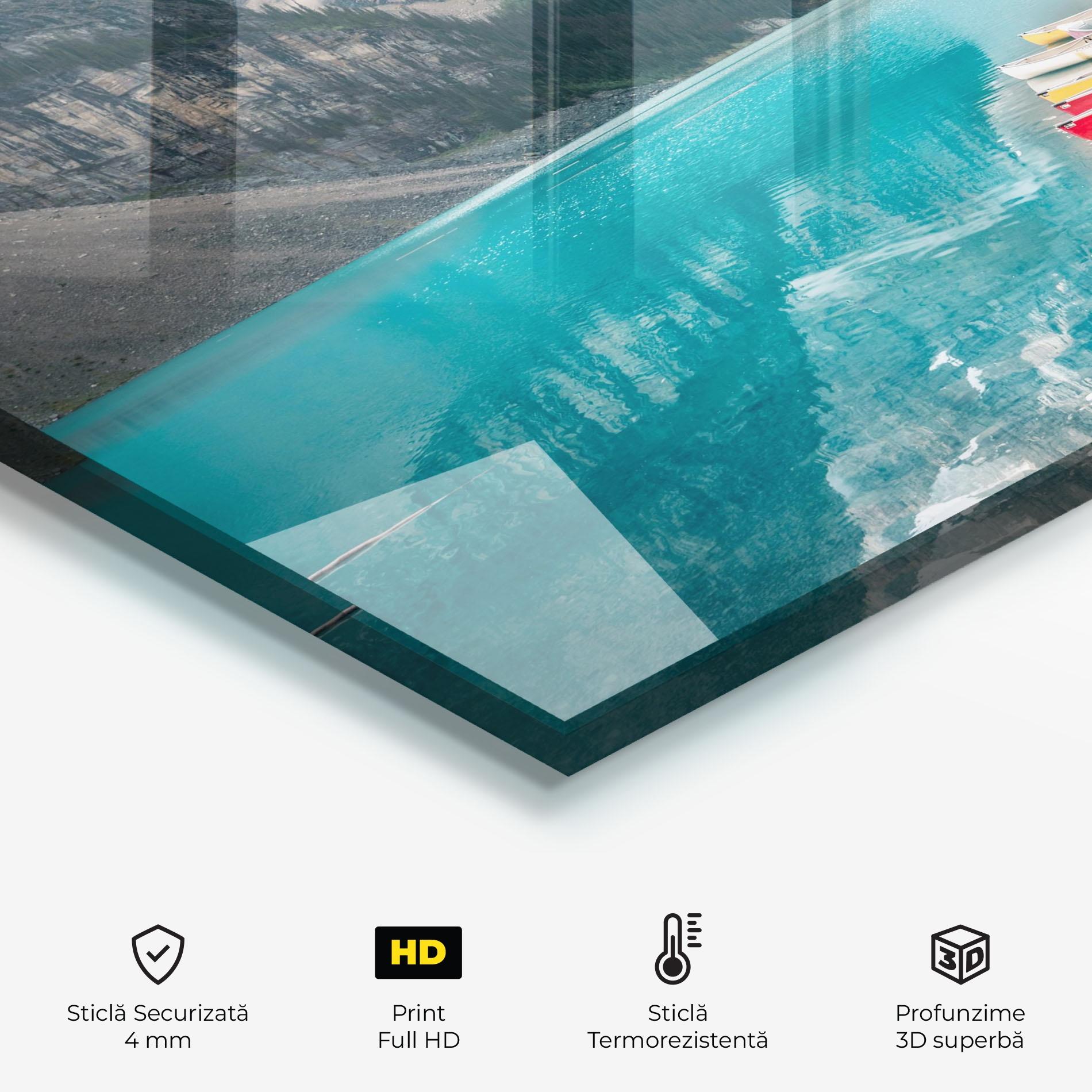 Panou Sticla Bucatarie Beautiful Moraine Lake mockup 2