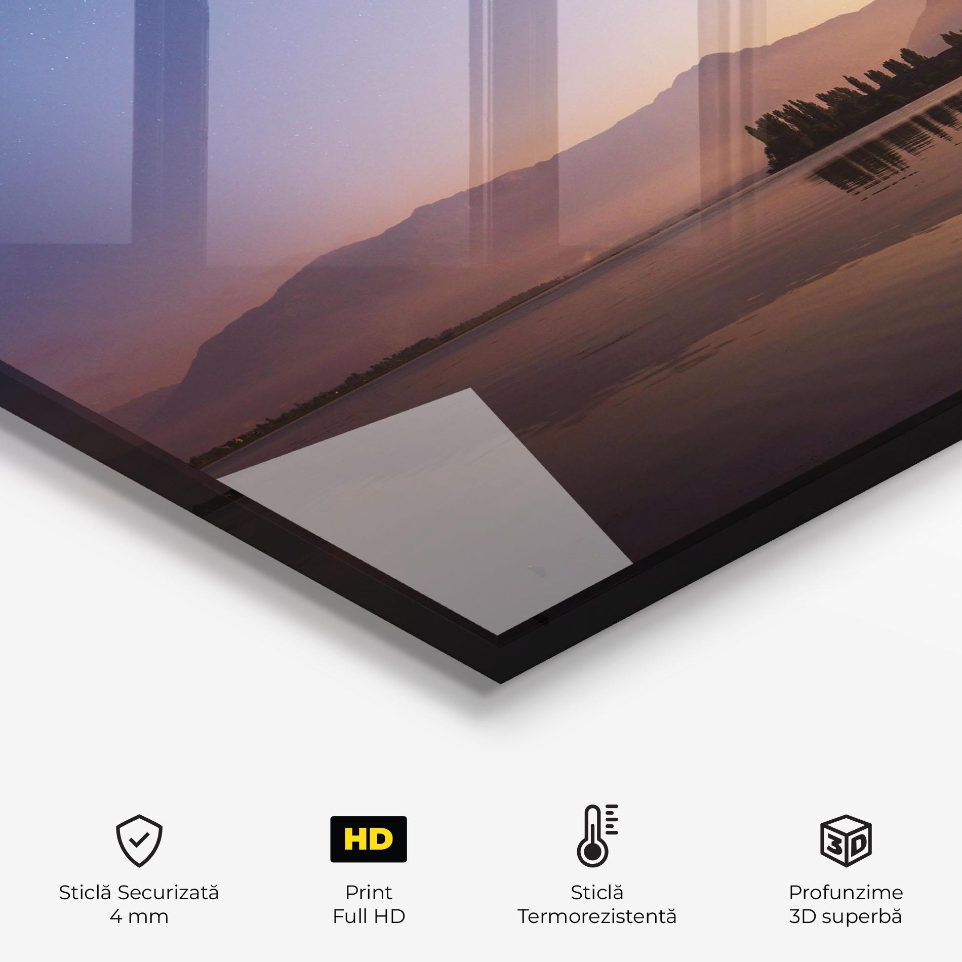 Panou Sticla Bucatarie Brown Light Lake mockup 2