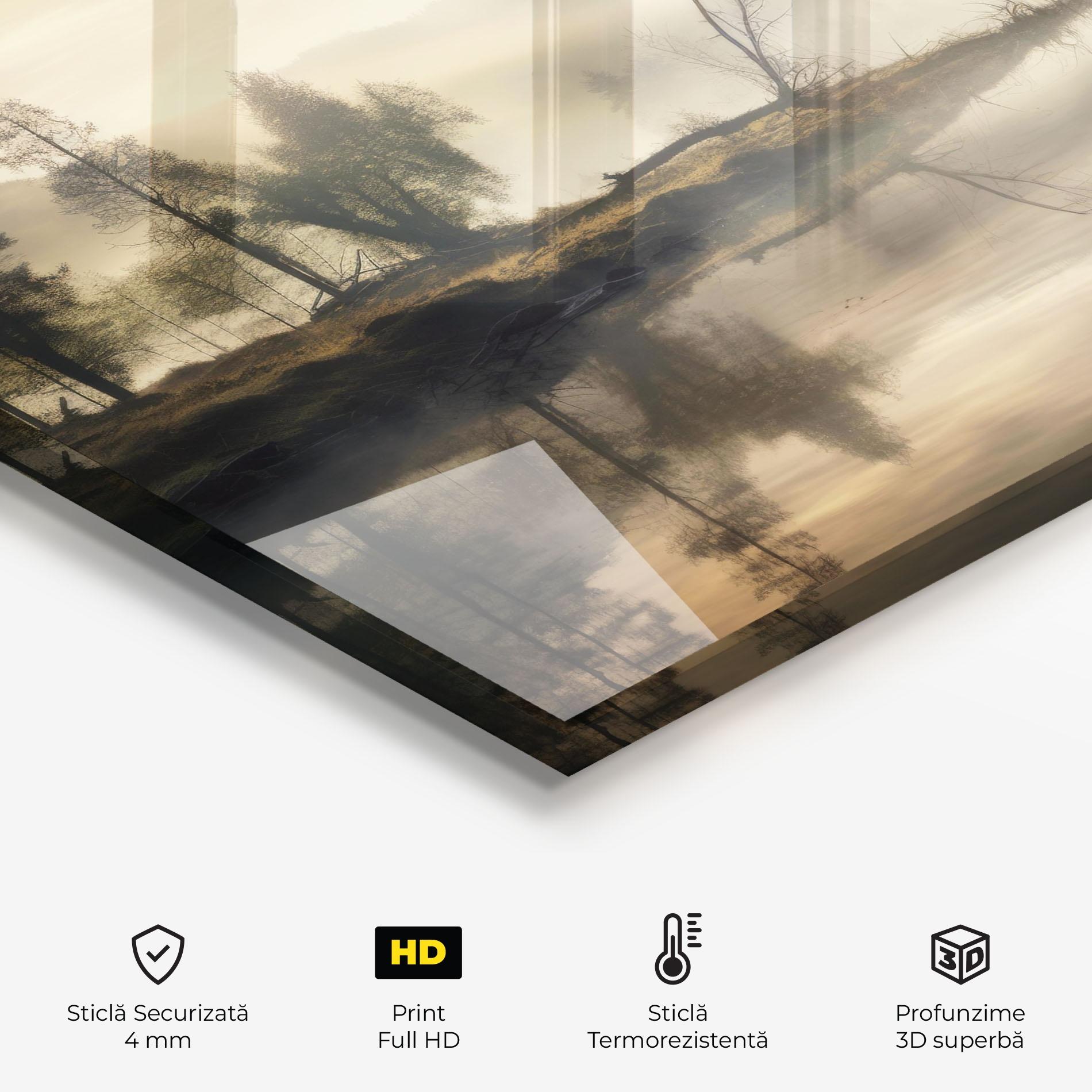 Panou Sticla Bucatarie Foggy Morning mockup 2