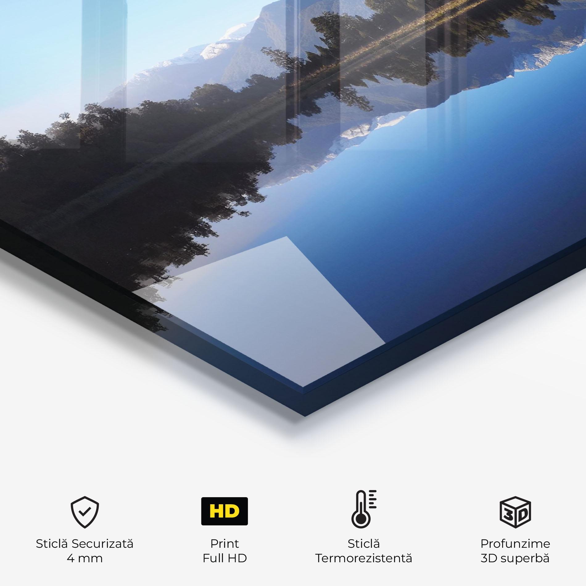 Panou Sticla Bucatarie Forest View Lake mockup 2