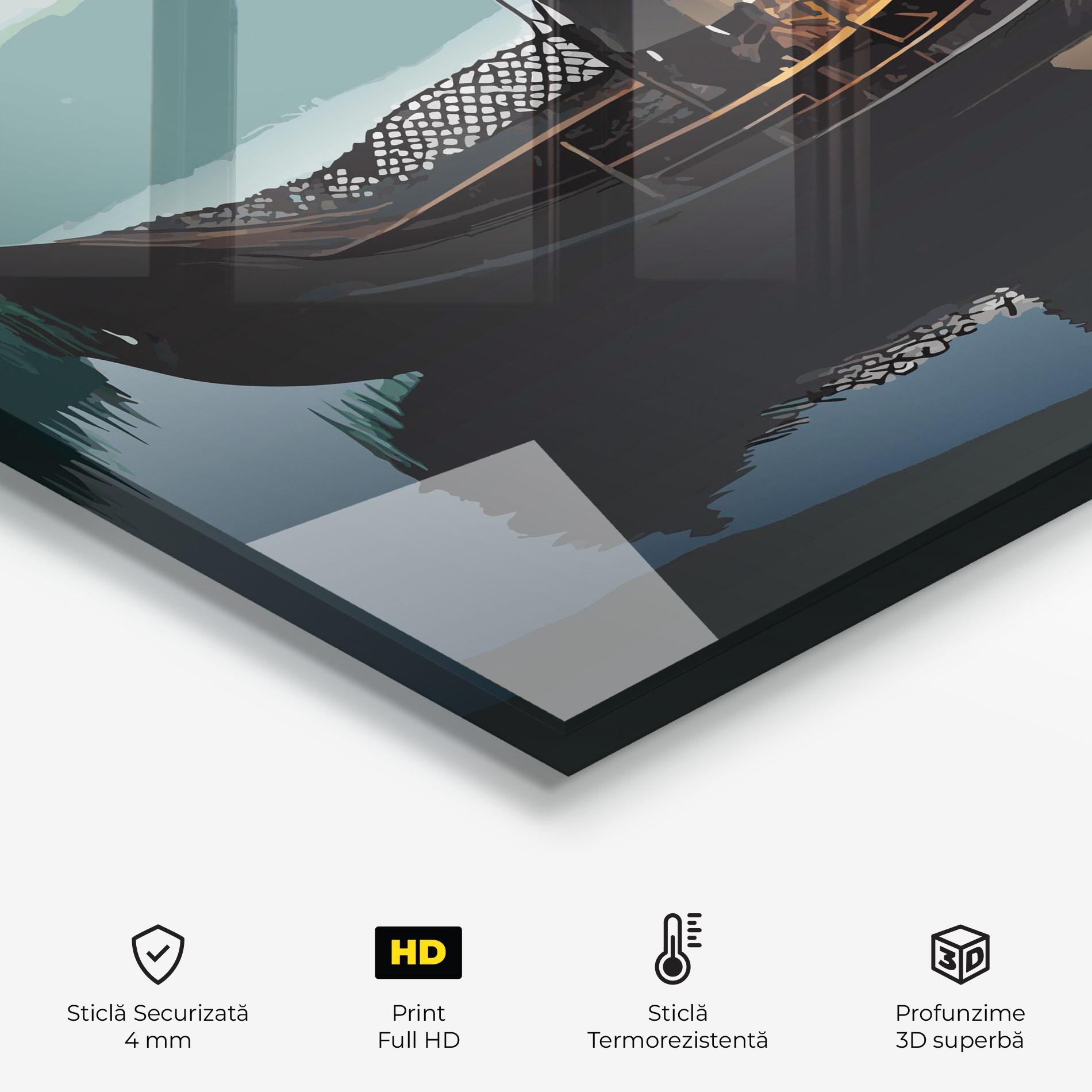 Panou Sticla Bucatarie Japan Man Lake mockup 2