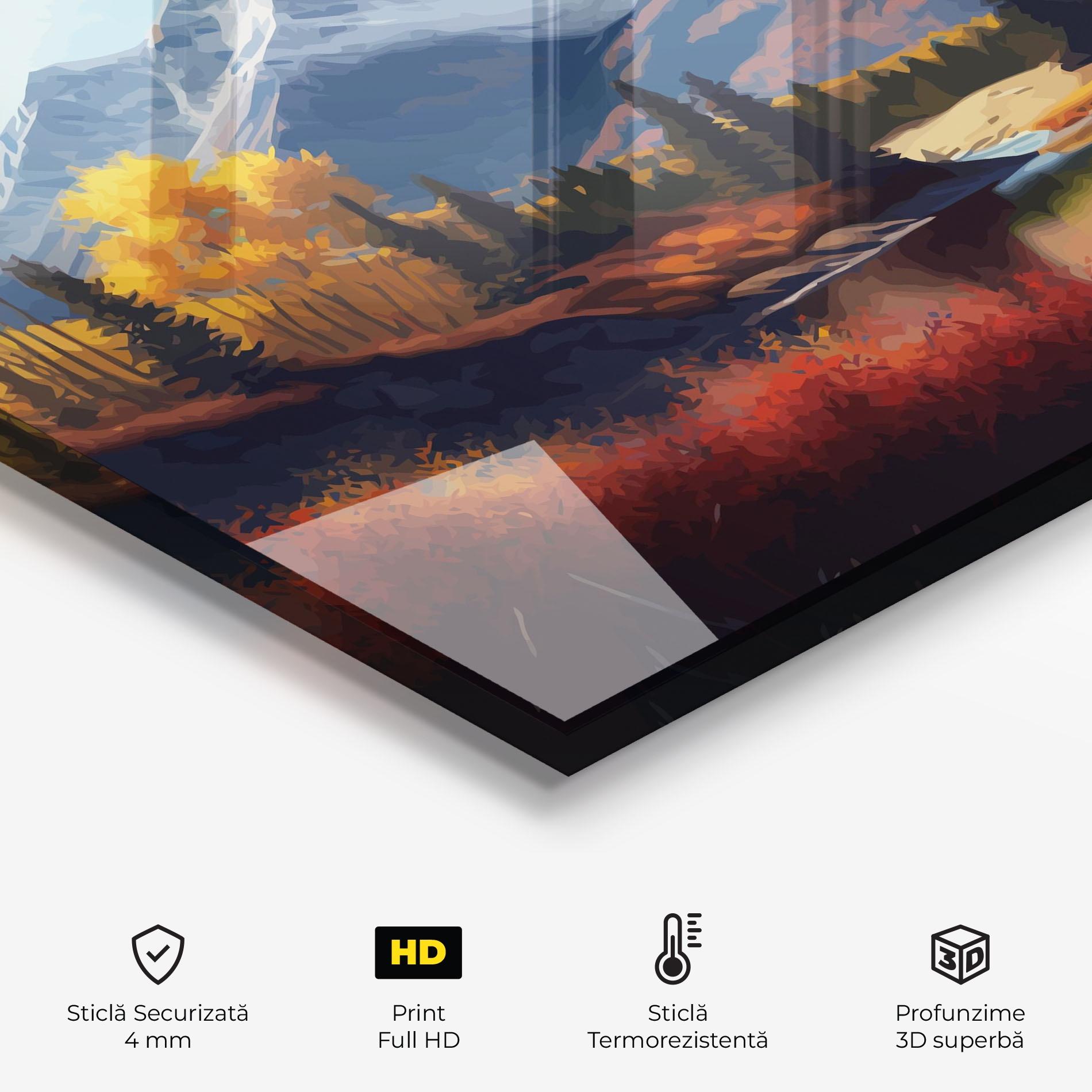 Panou Sticla Bucatarie Lake Autumn View mockup 2