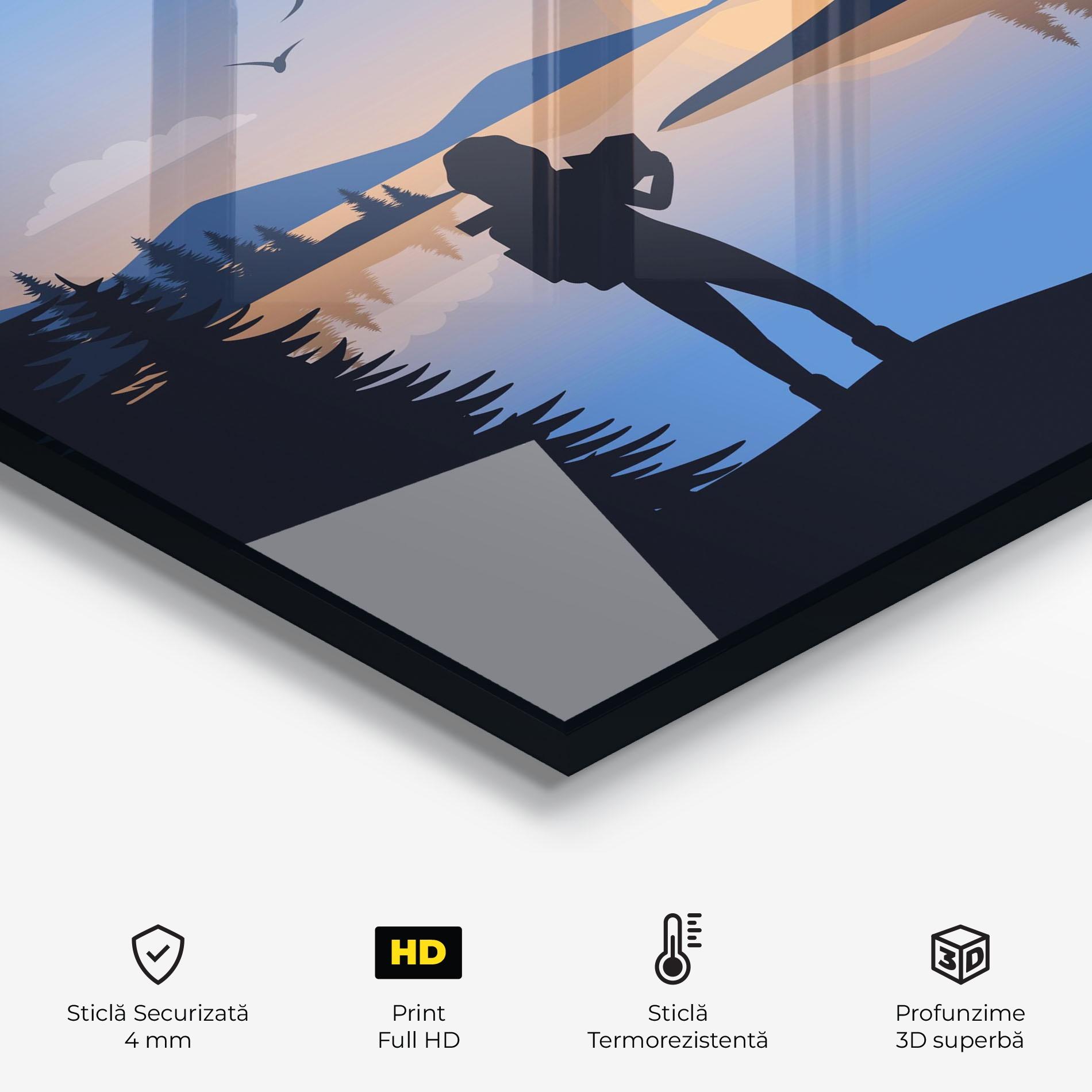 Panou Sticla Bucatarie Lake Woman View mockup 2