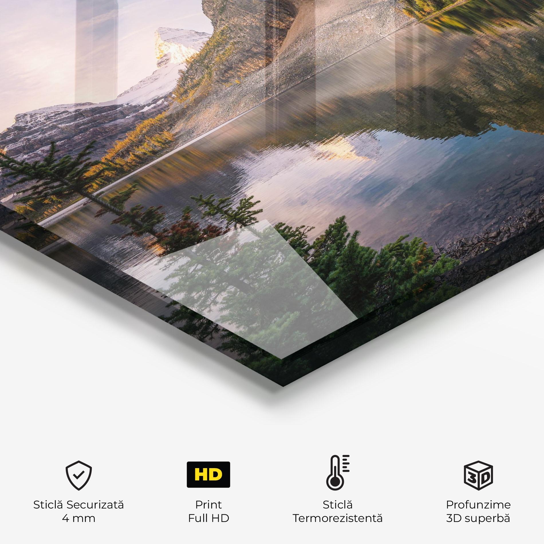 Panou Sticla Bucatarie Mountain Sunrise Lake mockup 2