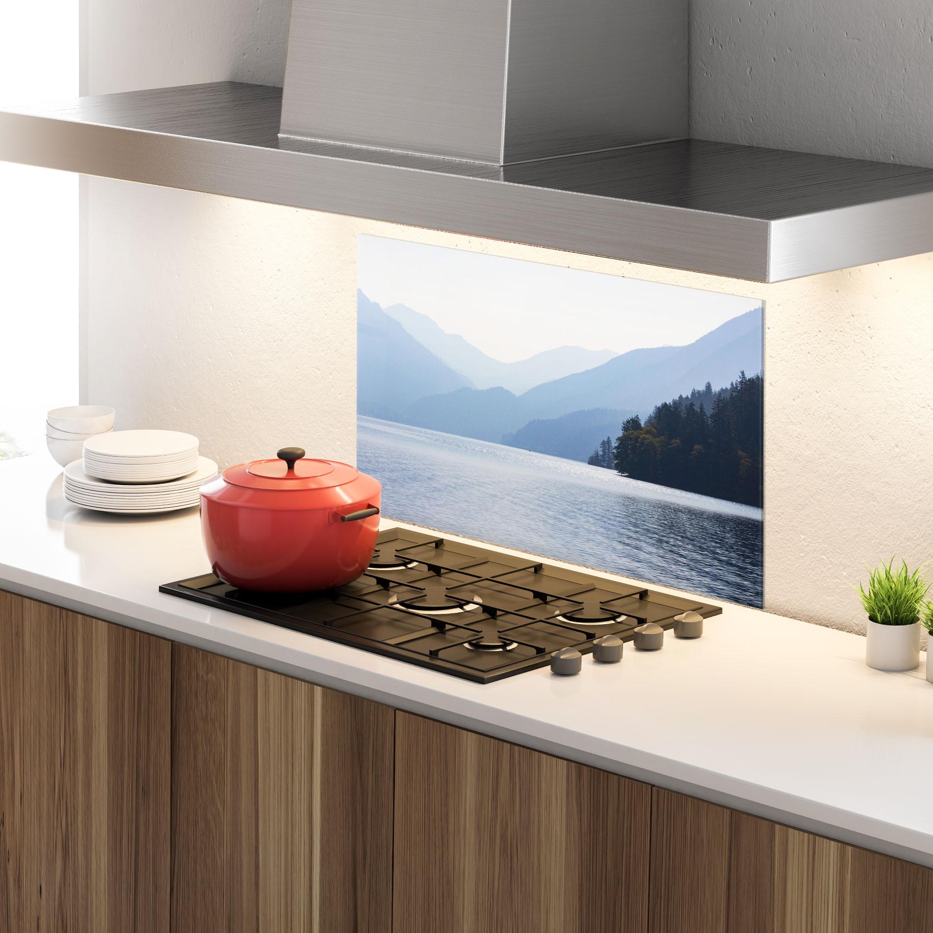 Panou Sticla Bucatarie Grey Lake View mockup 4