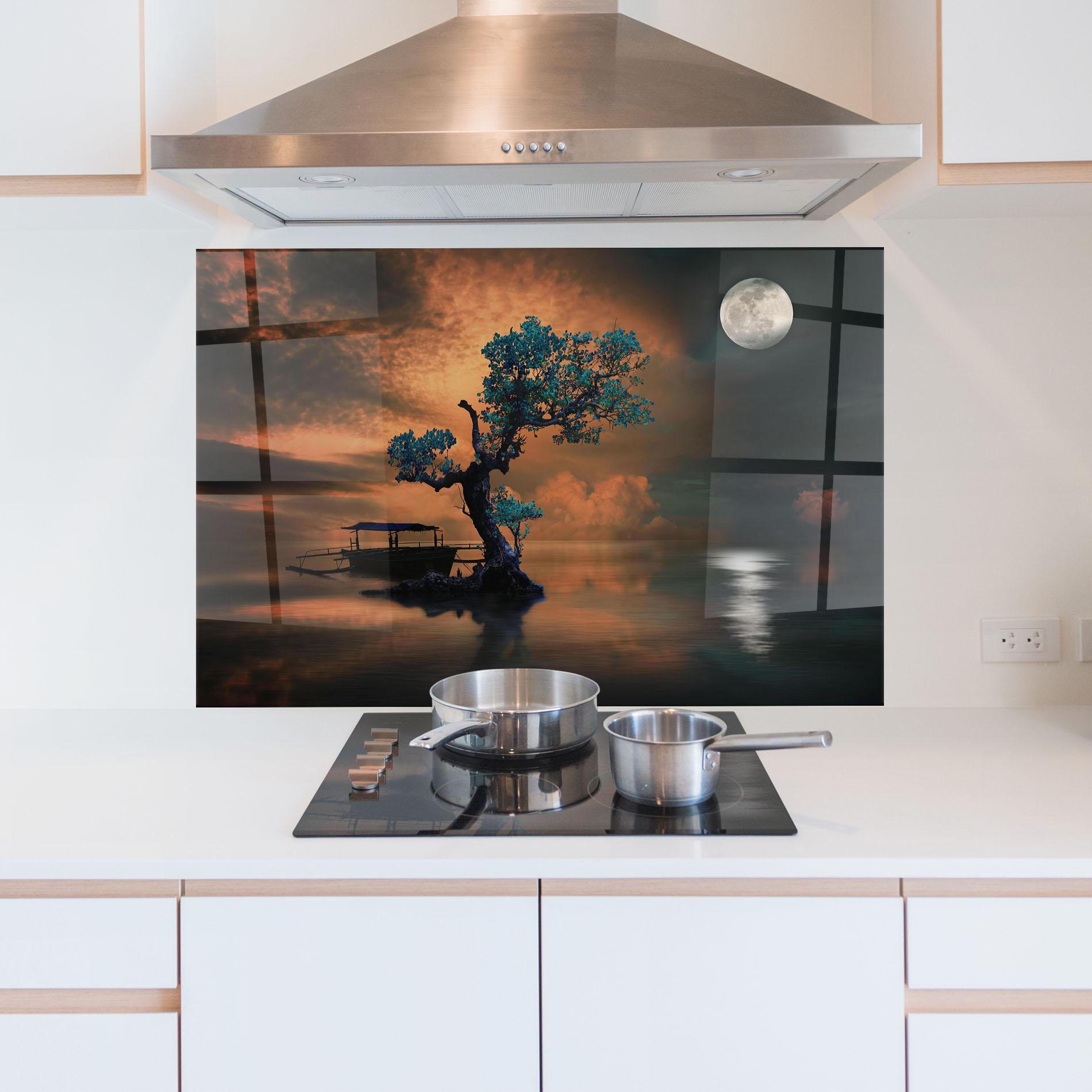 Panou Sticla Bucatarie Blue Tree mockup 5