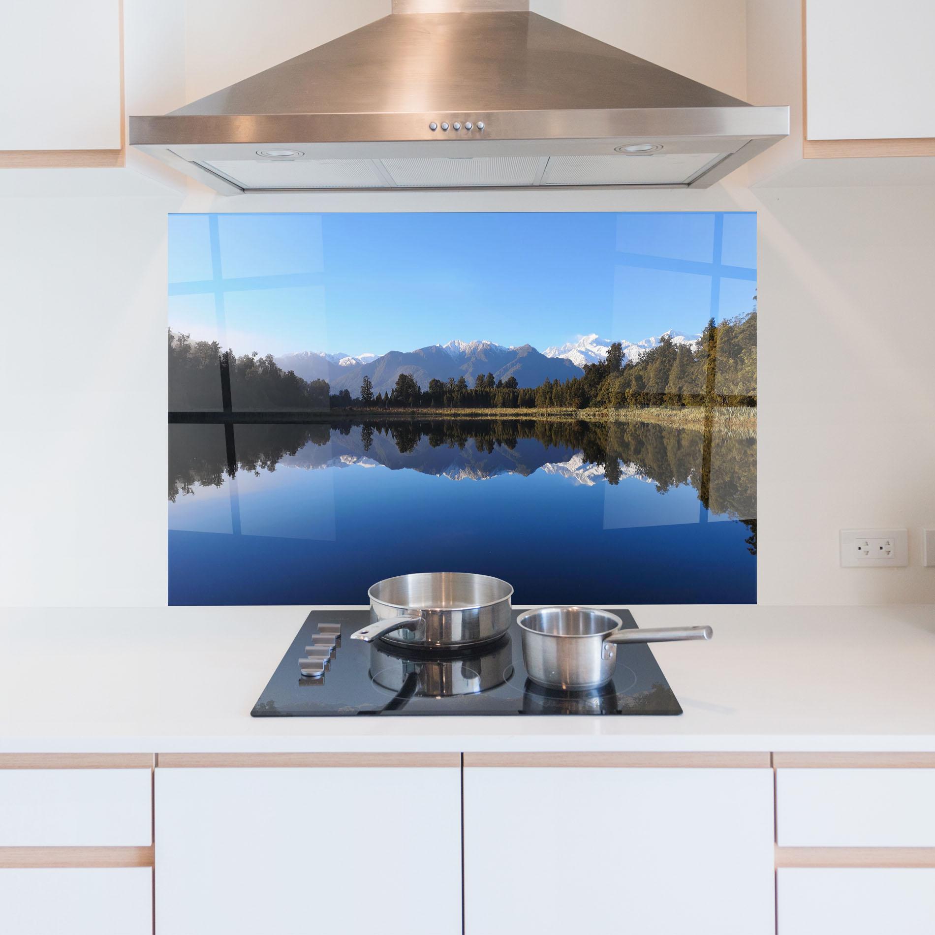 Panou Sticla Bucatarie Forest View Lake mockup 5