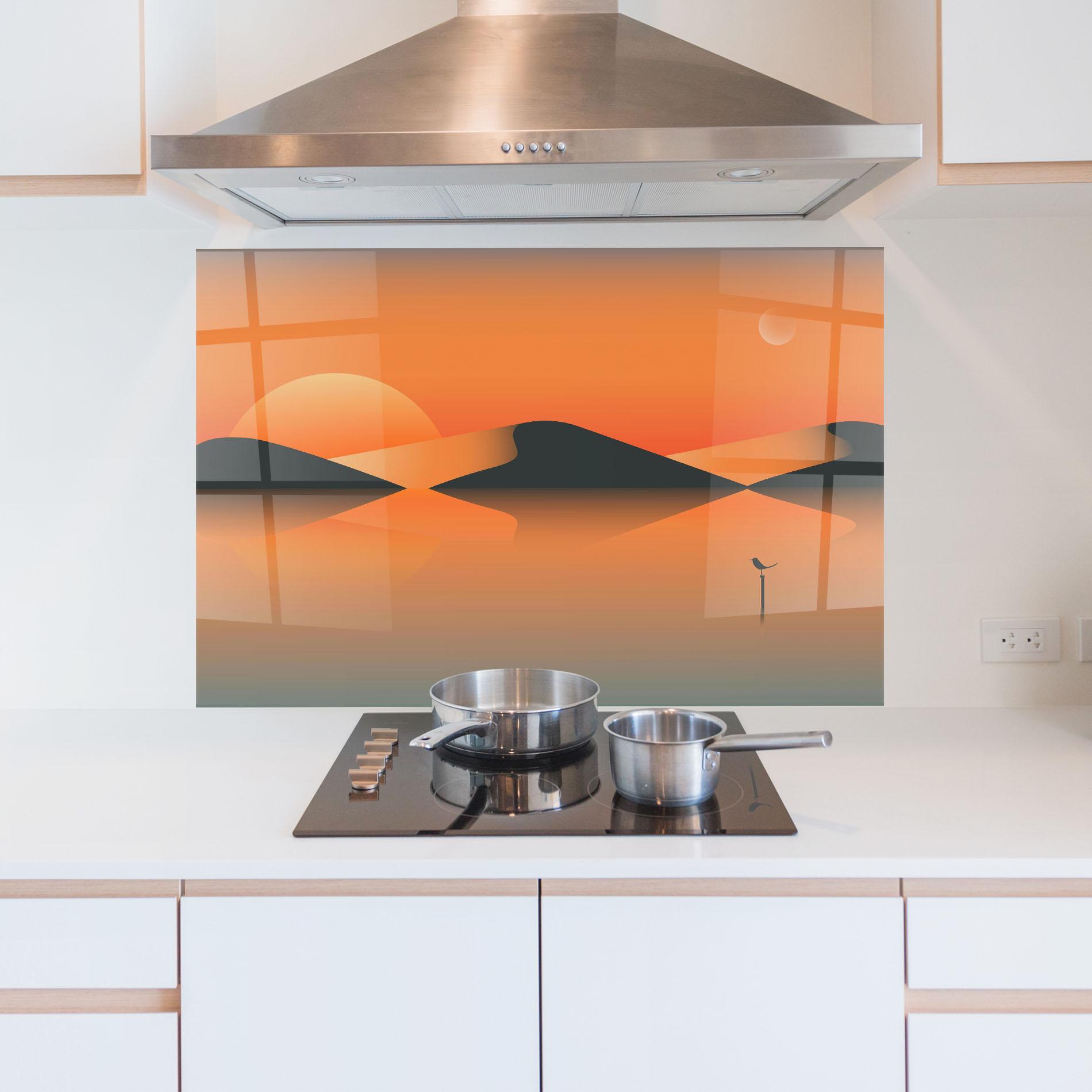 Panou Sticla Bucatarie Orange Bird Lake 01 mockup 5