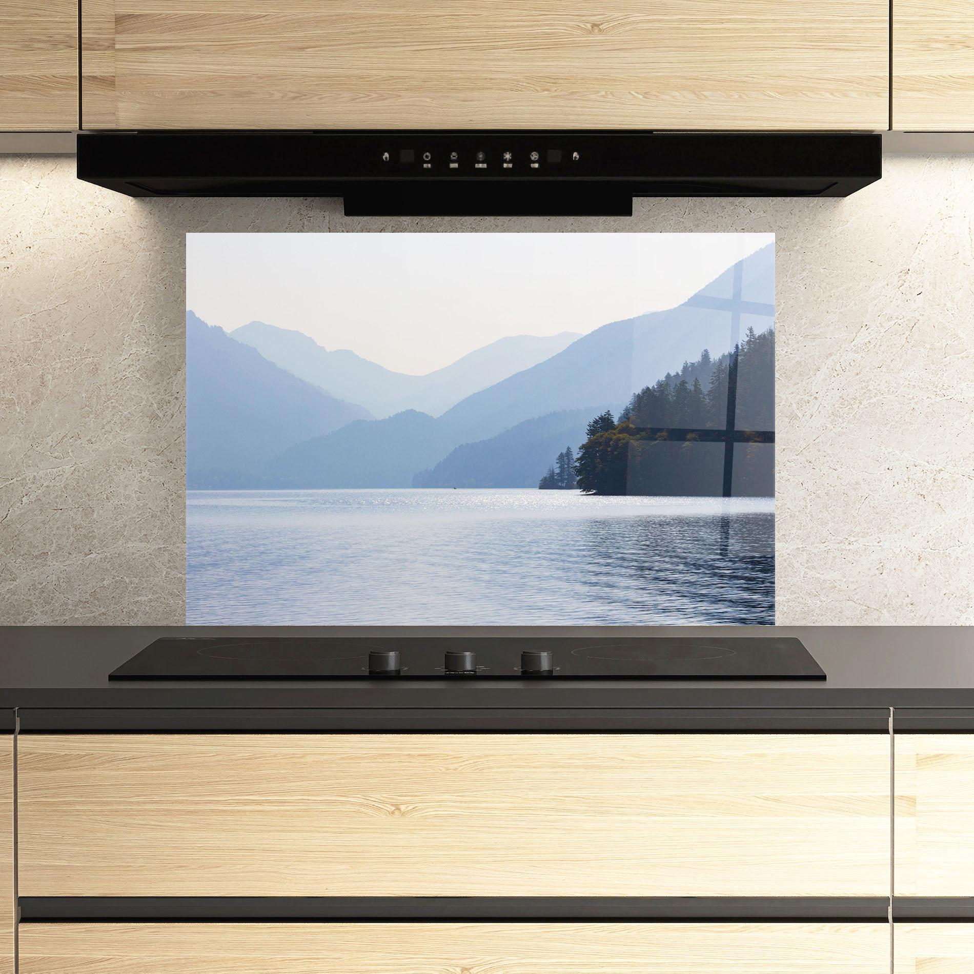 Panou Sticla Bucatarie Grey Lake View mockup 3