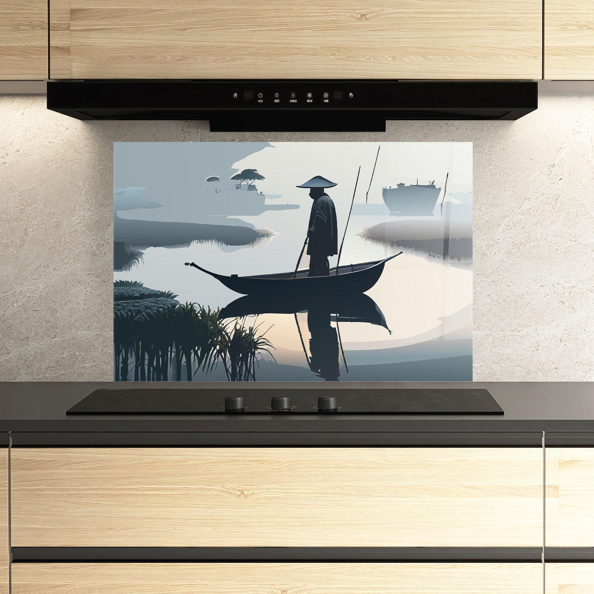 Panou Sticla Bucatarie Japan Fisherman mockup 3