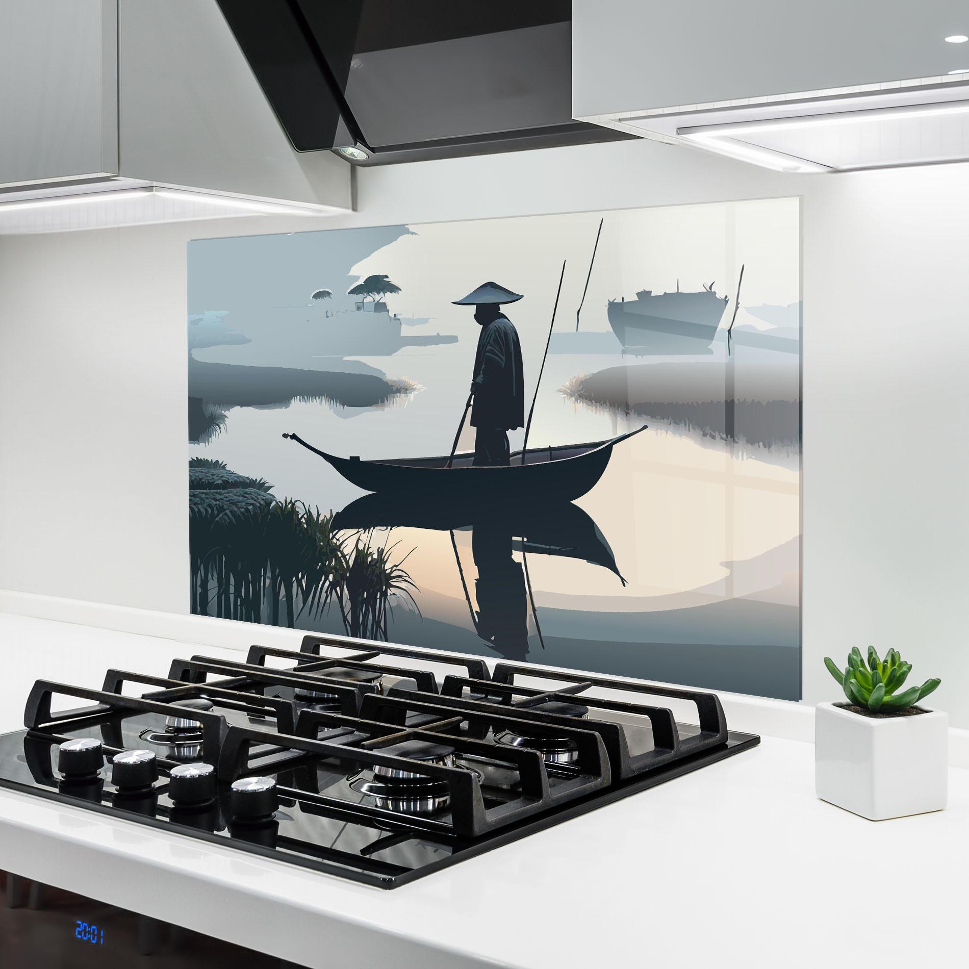 Panou Sticla Bucatarie Japan Fisherman mockup 6