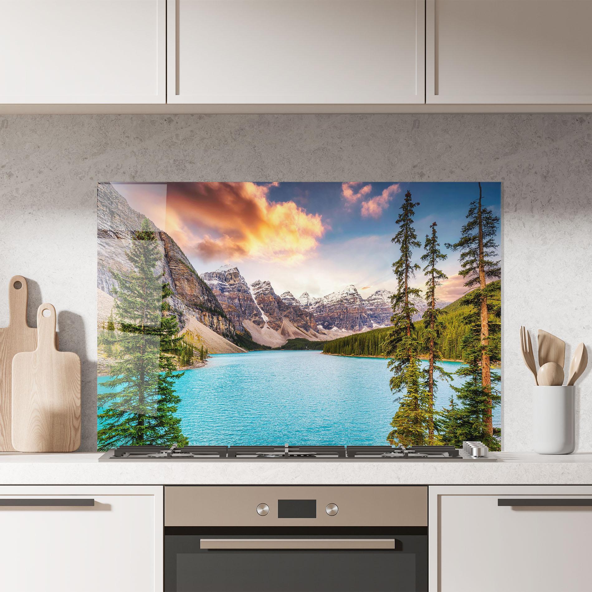 Panou Sticla Bucatarie Blue Magic Lake mockup 7