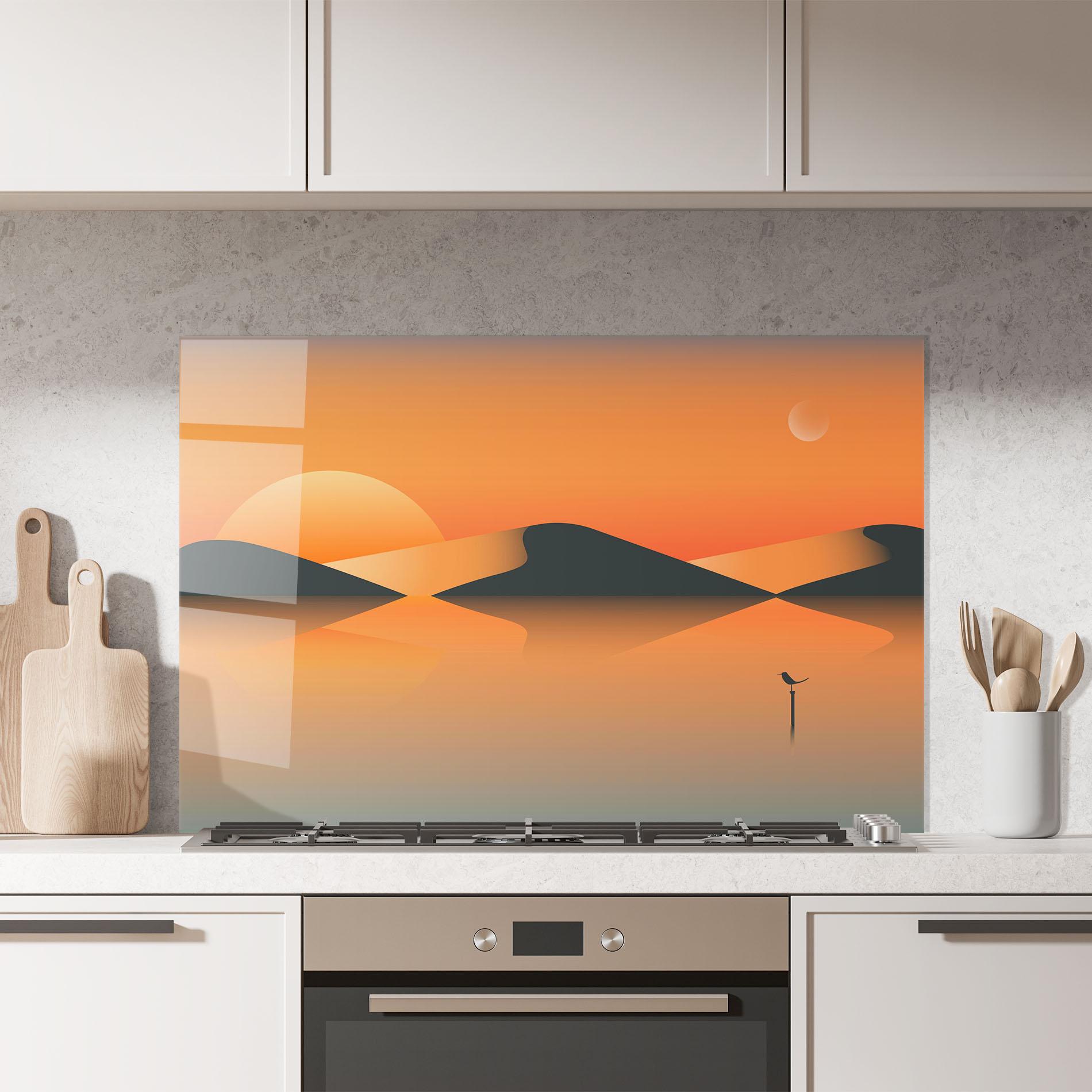 Panou Sticla Bucatarie Orange Bird Lake 01 mockup 7