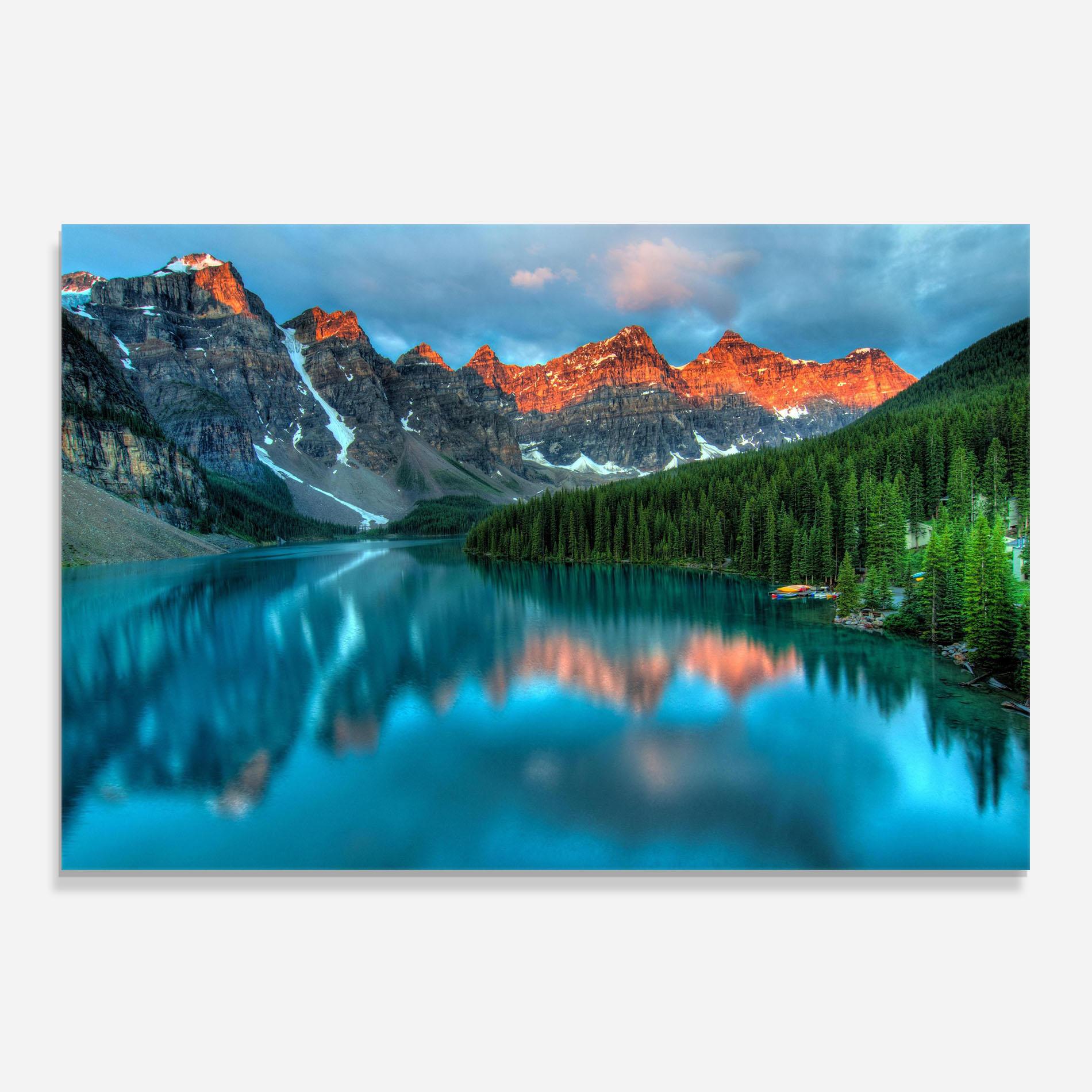 Panou Sticla Bucatarie Lake Reflection mockup 0