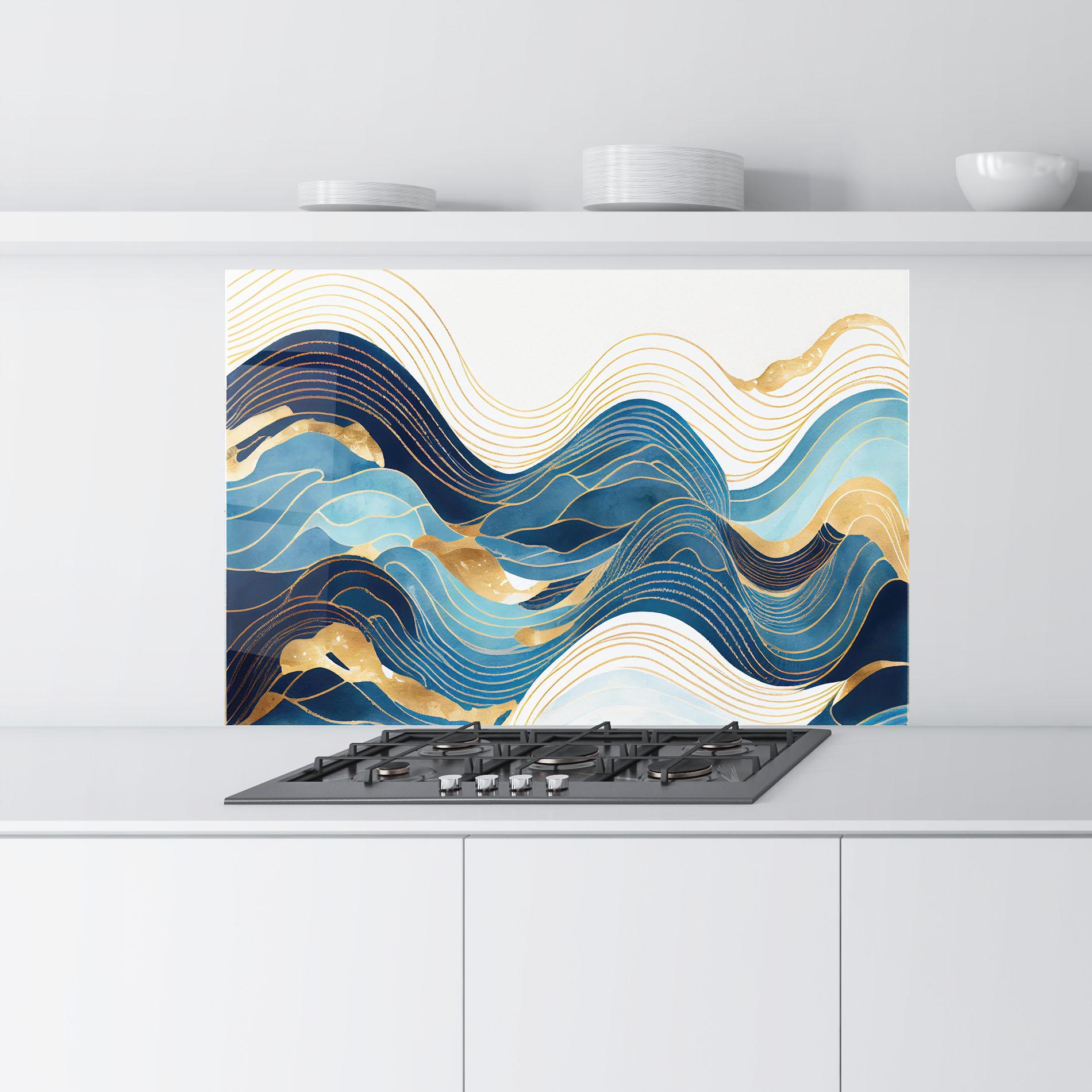 Panou Sticla Bucatarie Blue Wave Mountain mockup 9