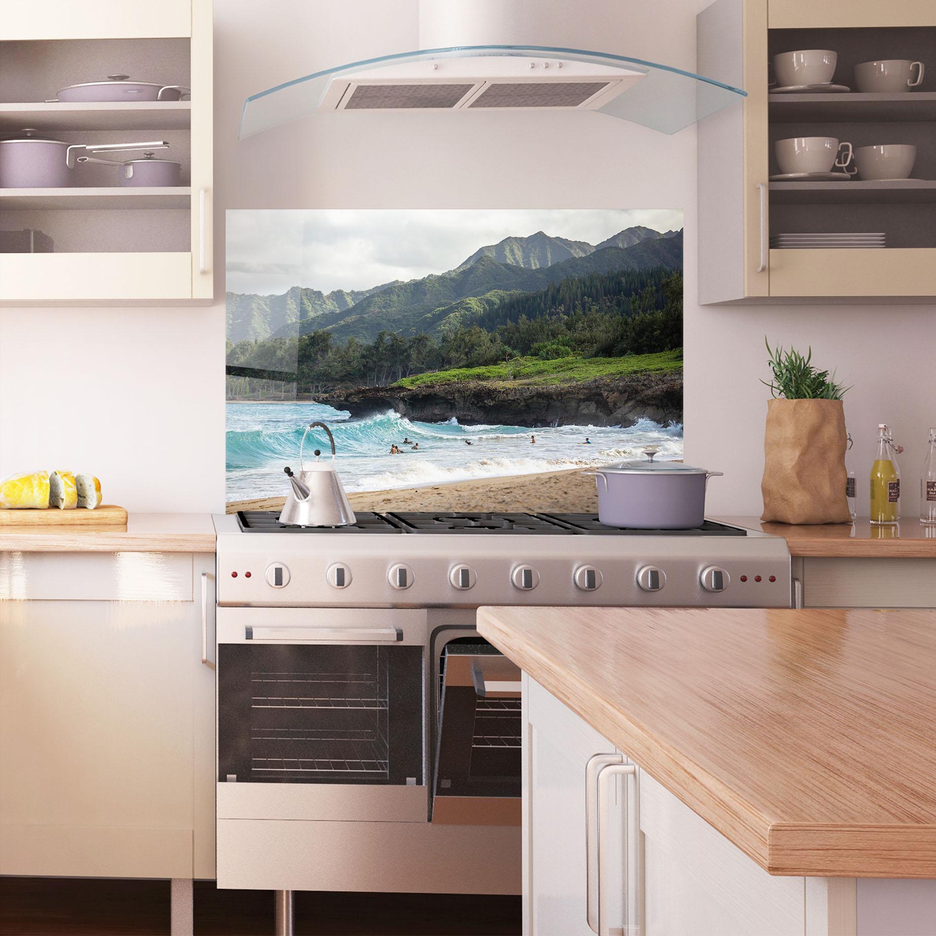 Panou Sticla Bucatarie Fun Waves mockup 1