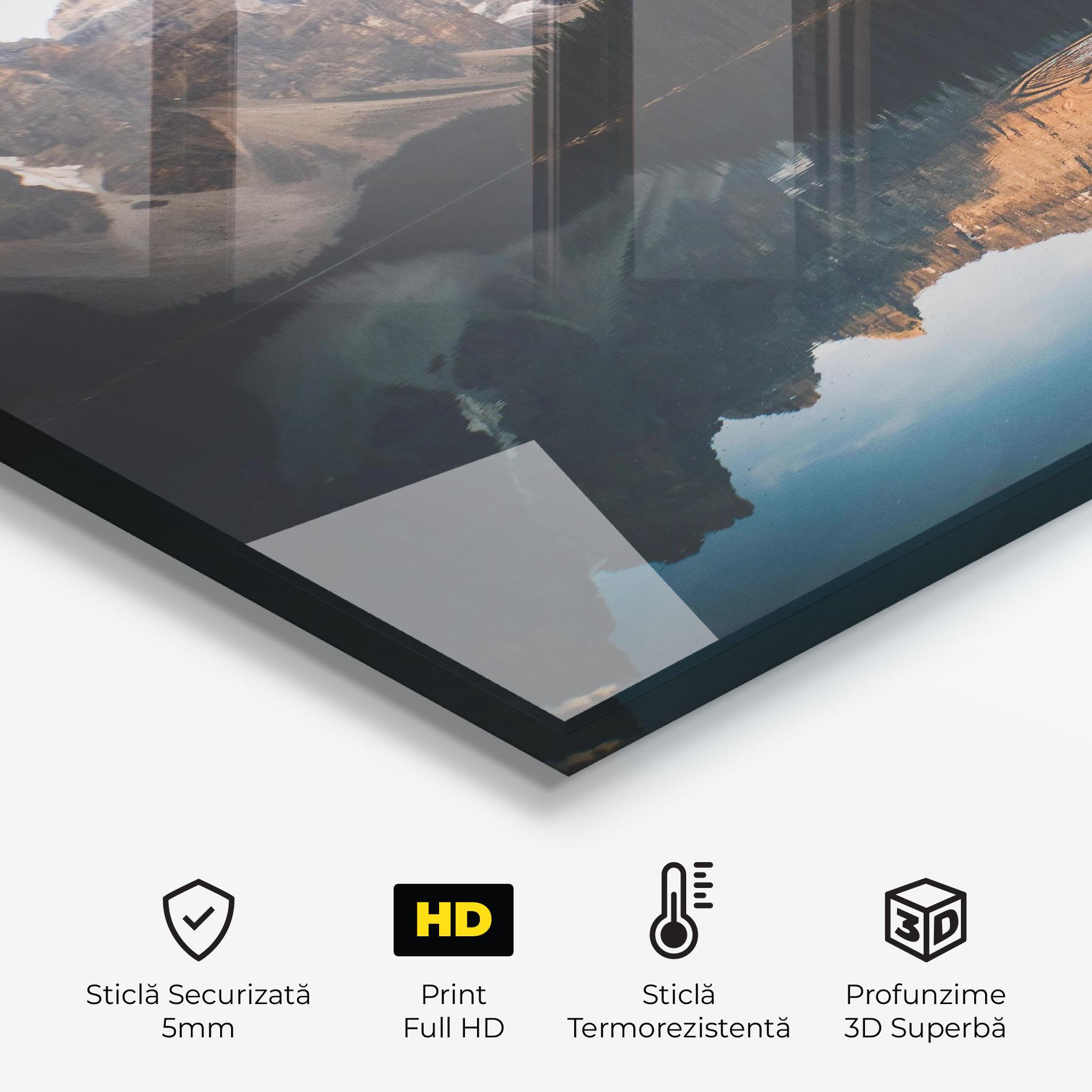 Panou Sticla Bucatarie Brown Mountain Lake mockup 2