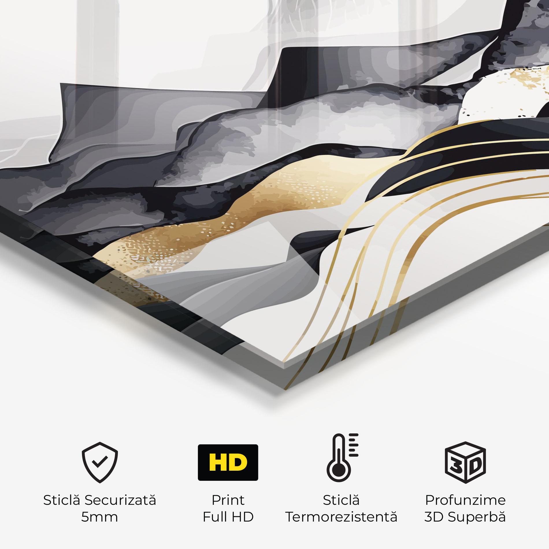 Panou Sticla Bucatarie Gold Black Mountain mockup 2