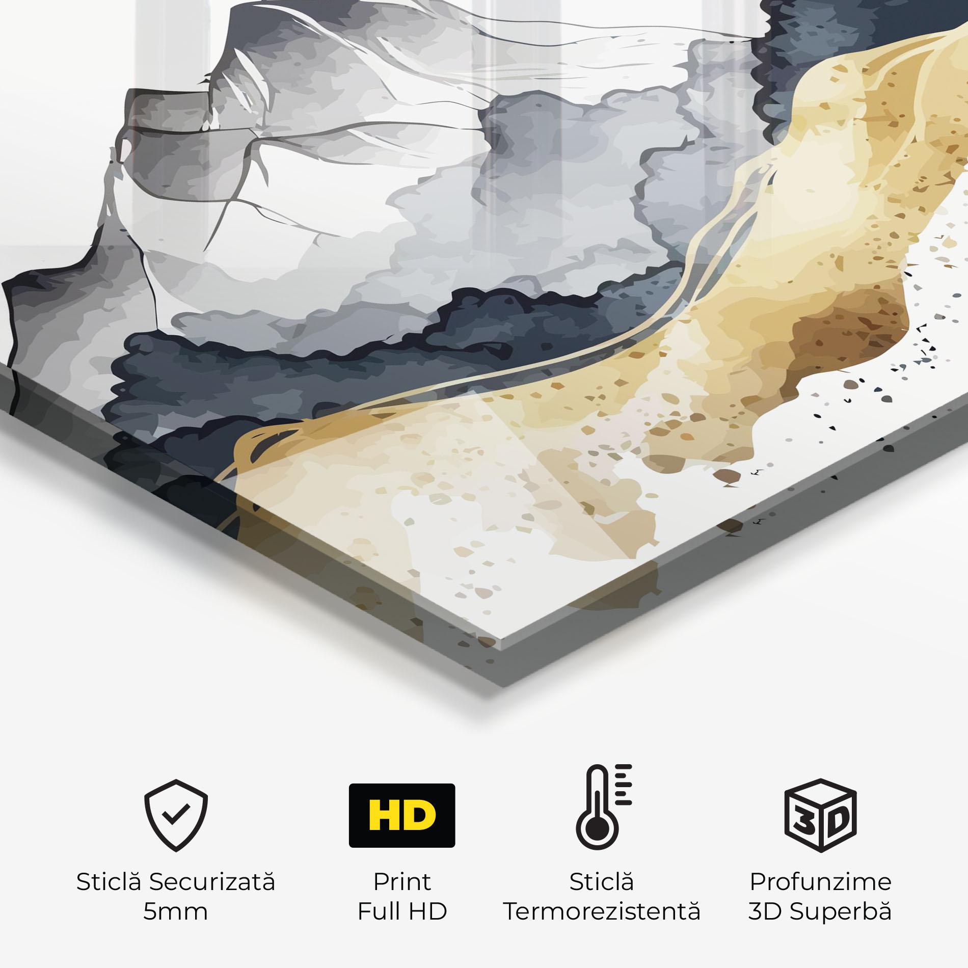 Panou Sticla Bucatarie Grey Gold Mountain mockup 2