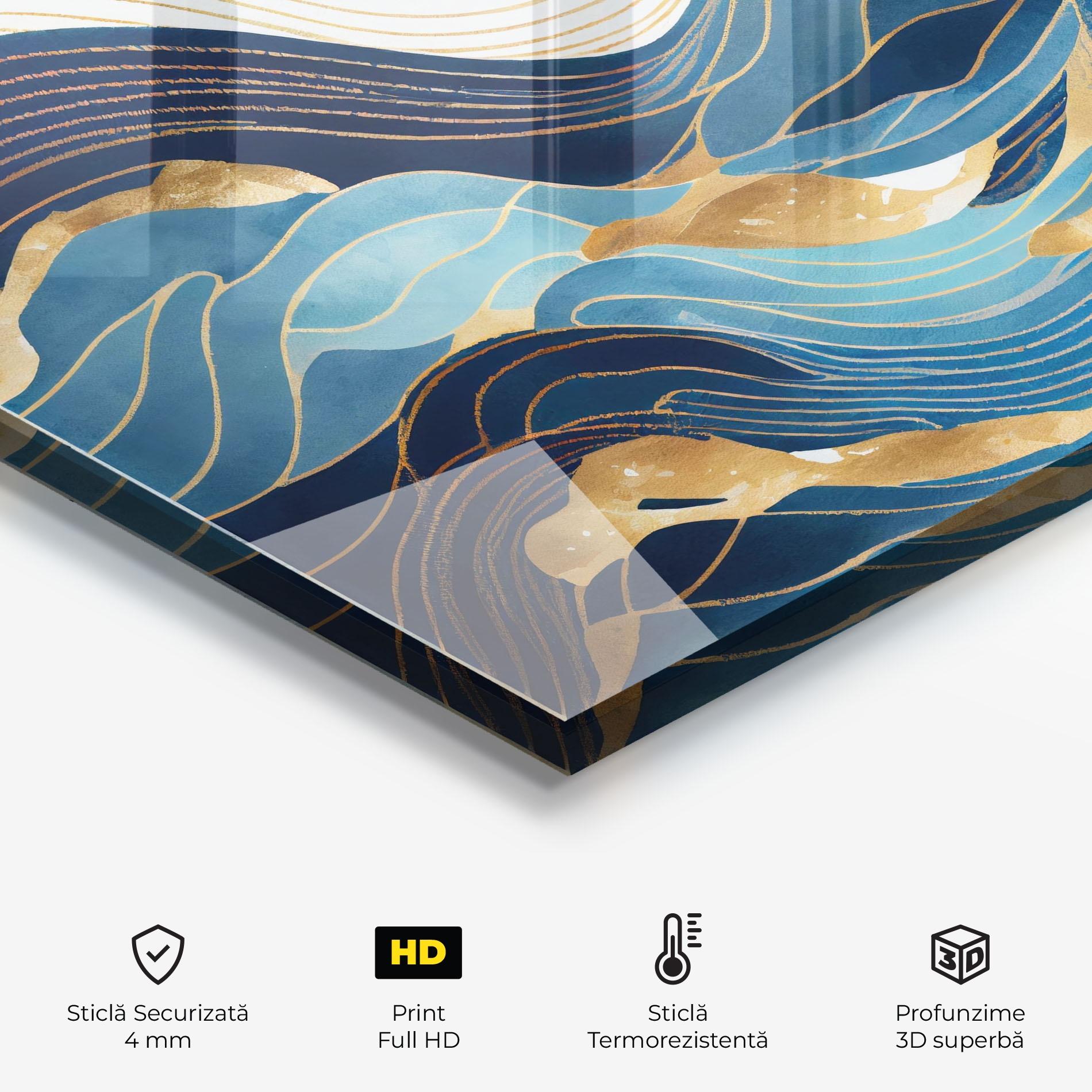 Panou Sticla Bucatarie Blue Wave Mountain mockup 2