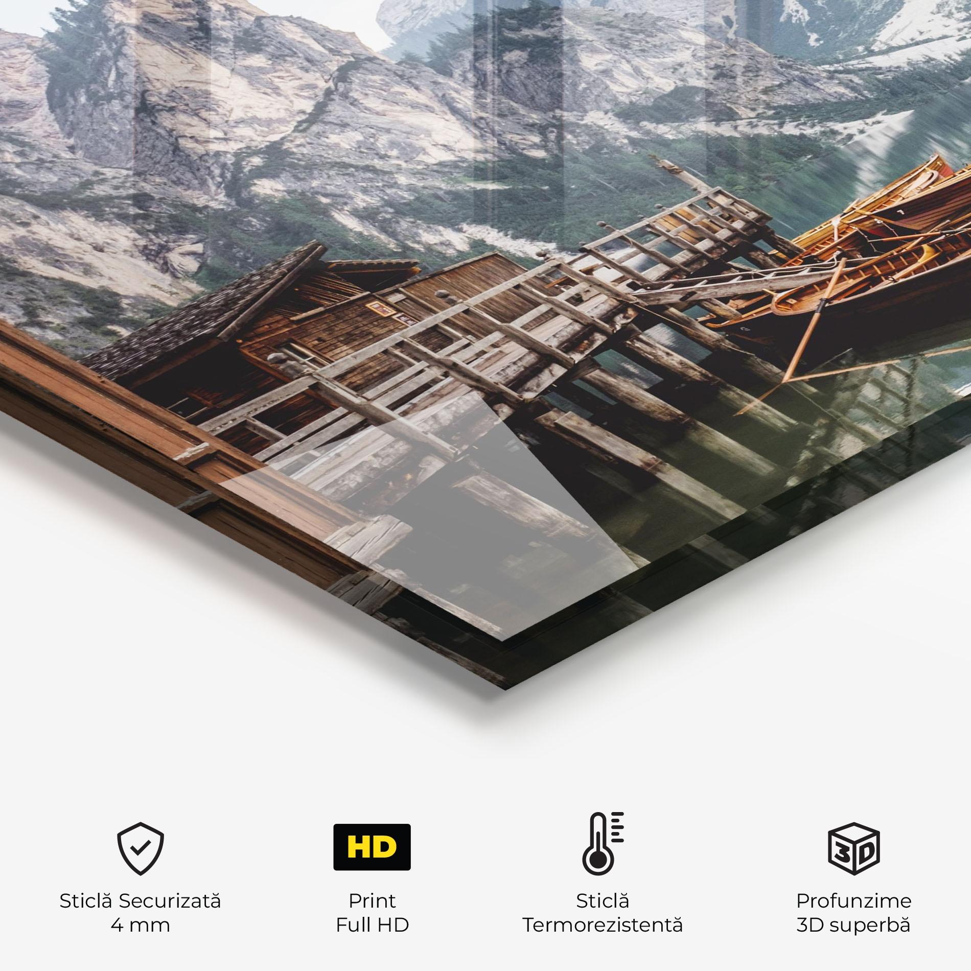 Panou Sticla Bucatarie Boat Lake Mountain mockup 2