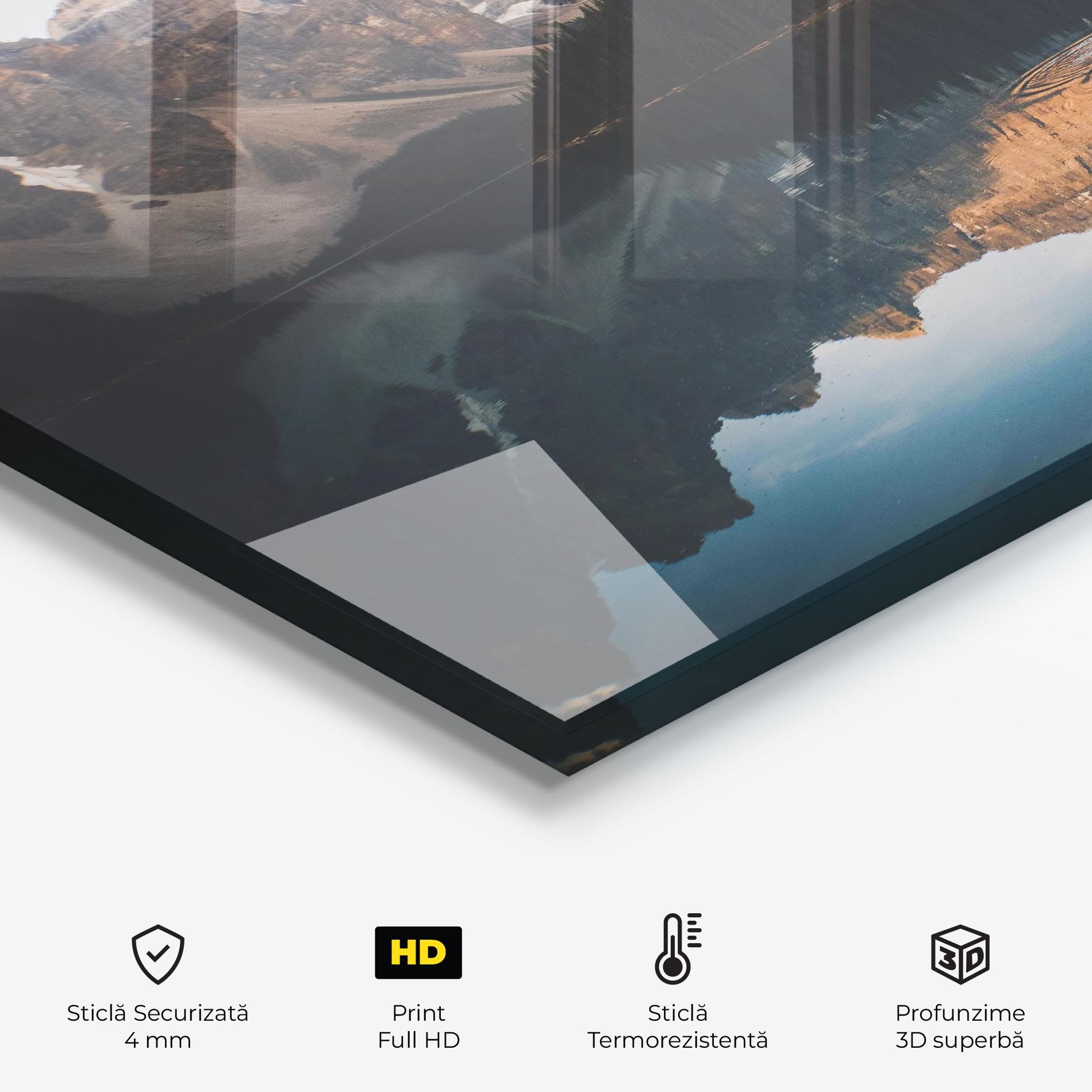 Panou Sticla Bucatarie Brown Mountain Lake mockup 2