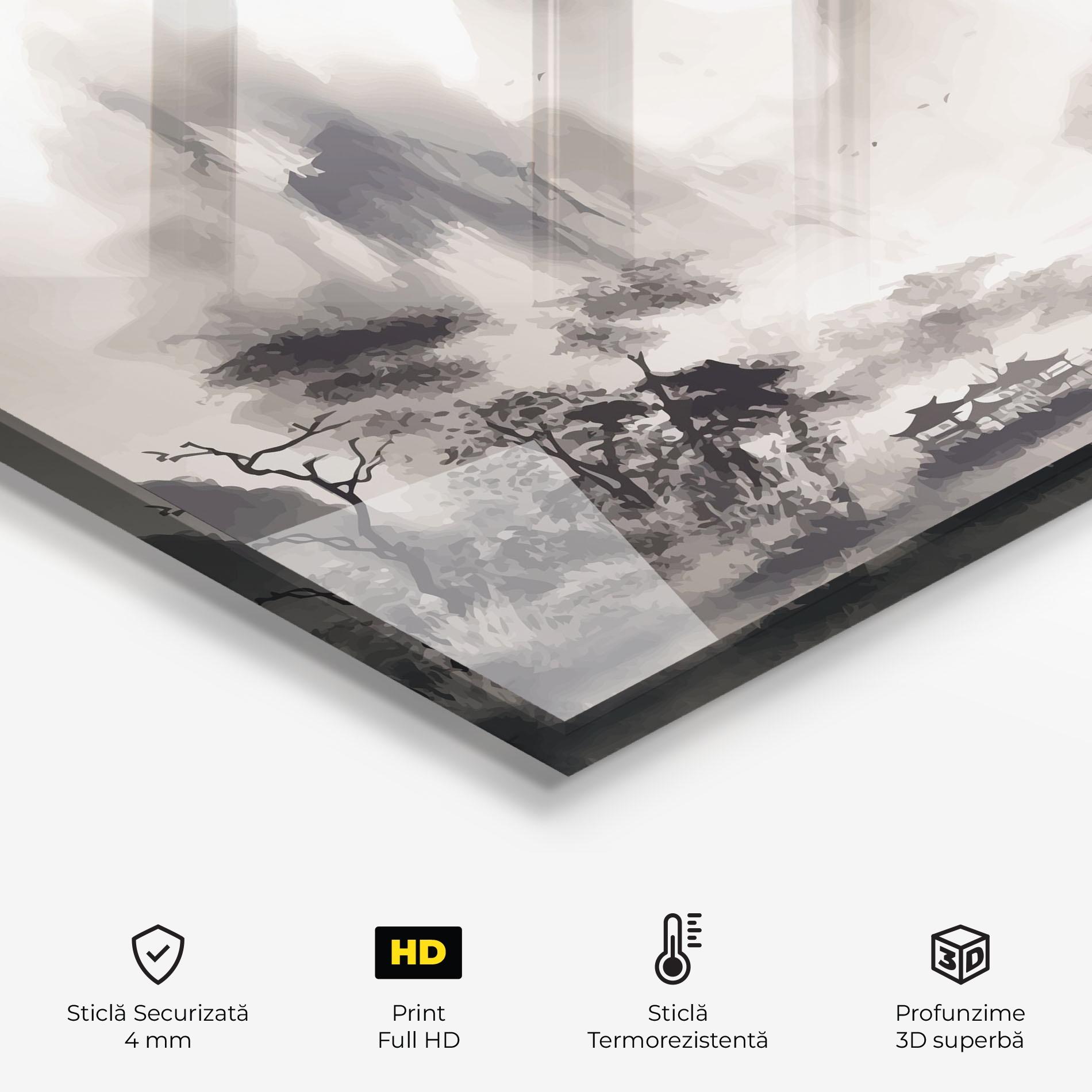 Panou Sticla Bucatarie Far Away Mountain mockup 2