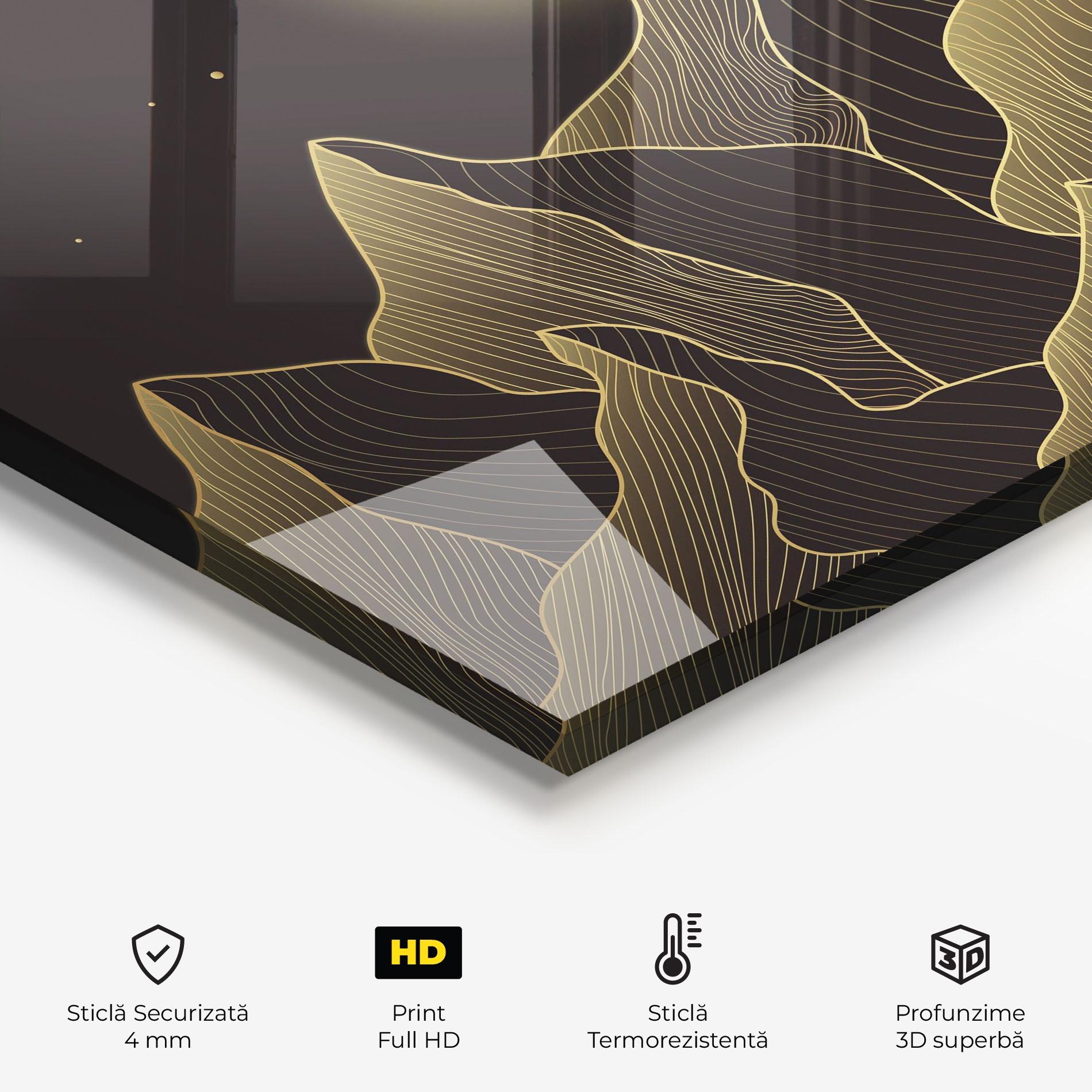 Panou Sticla Bucatarie Gold Shiny Moon mockup 2