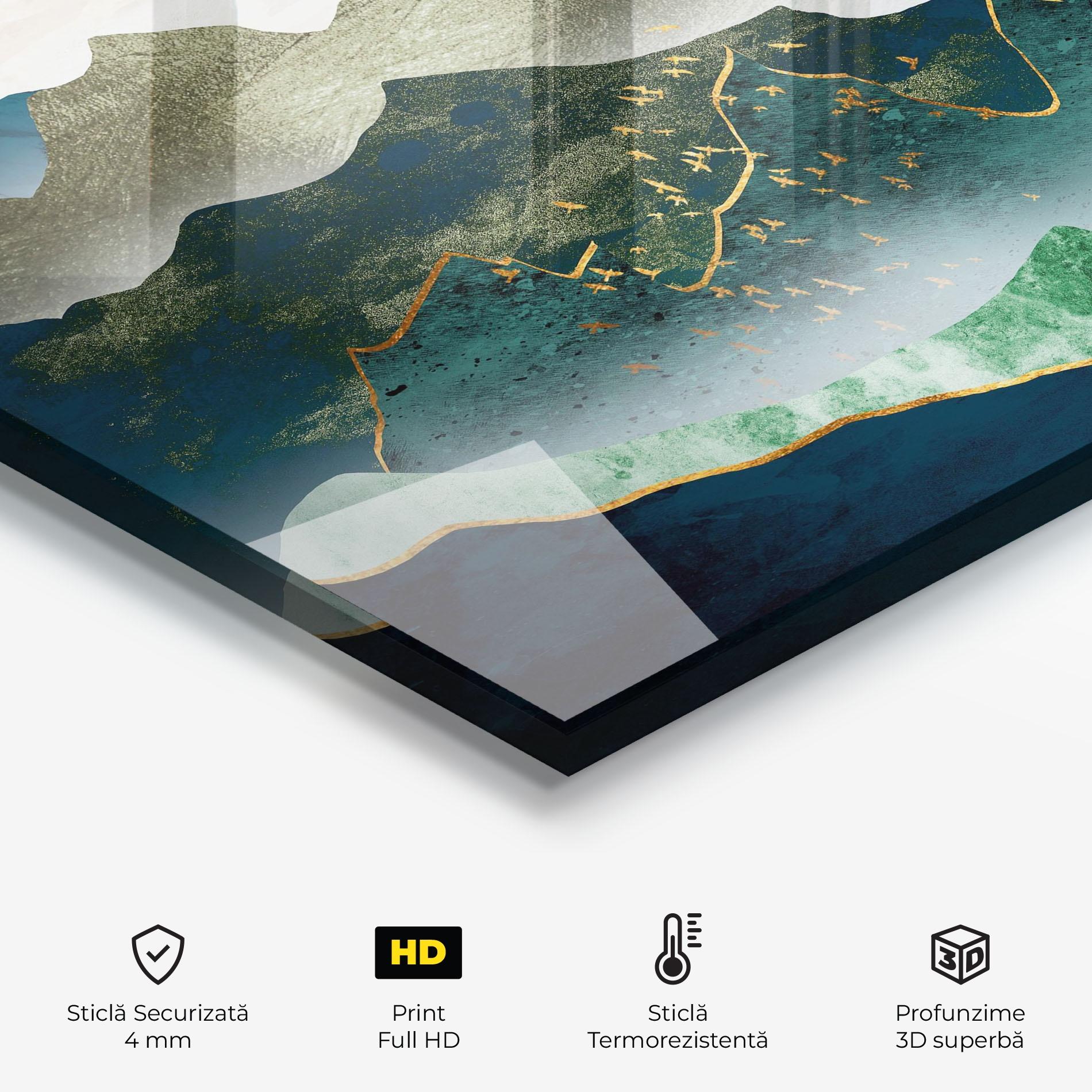 Panou Sticla Bucatarie Golden Mountains mockup 2