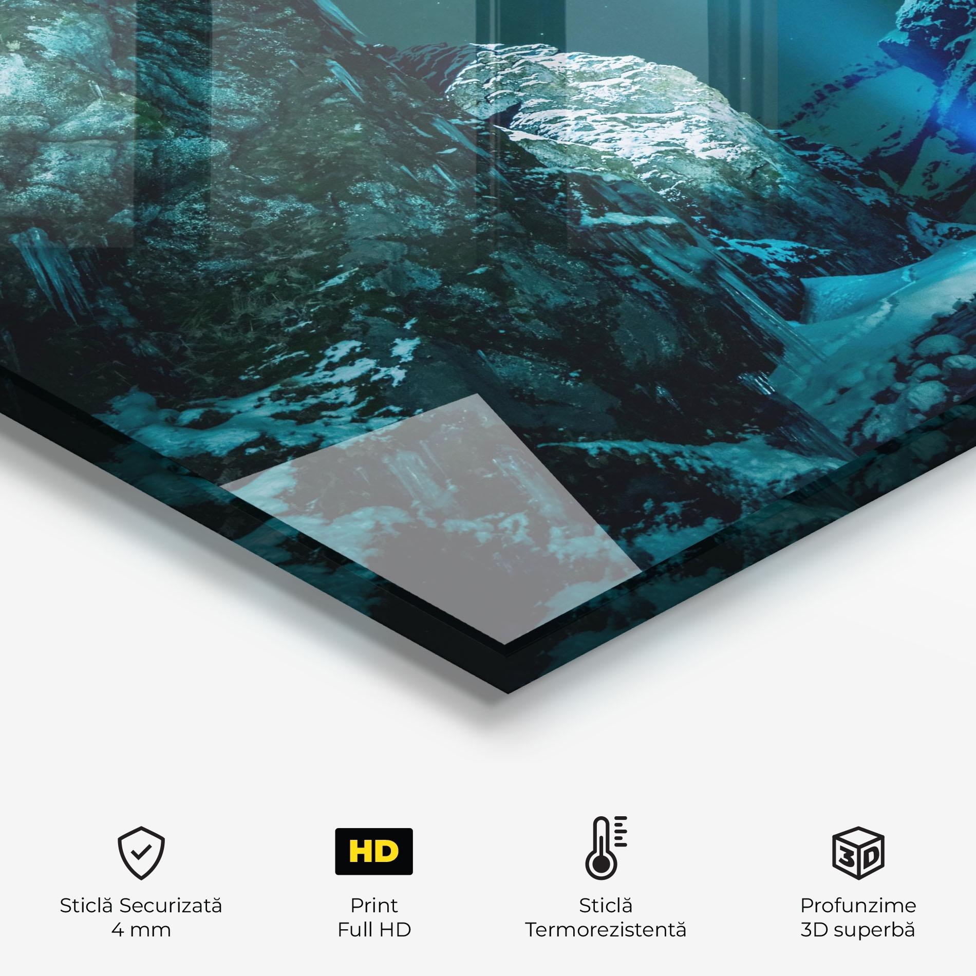 Panou Sticla Bucatarie Green Light Mountain mockup 2