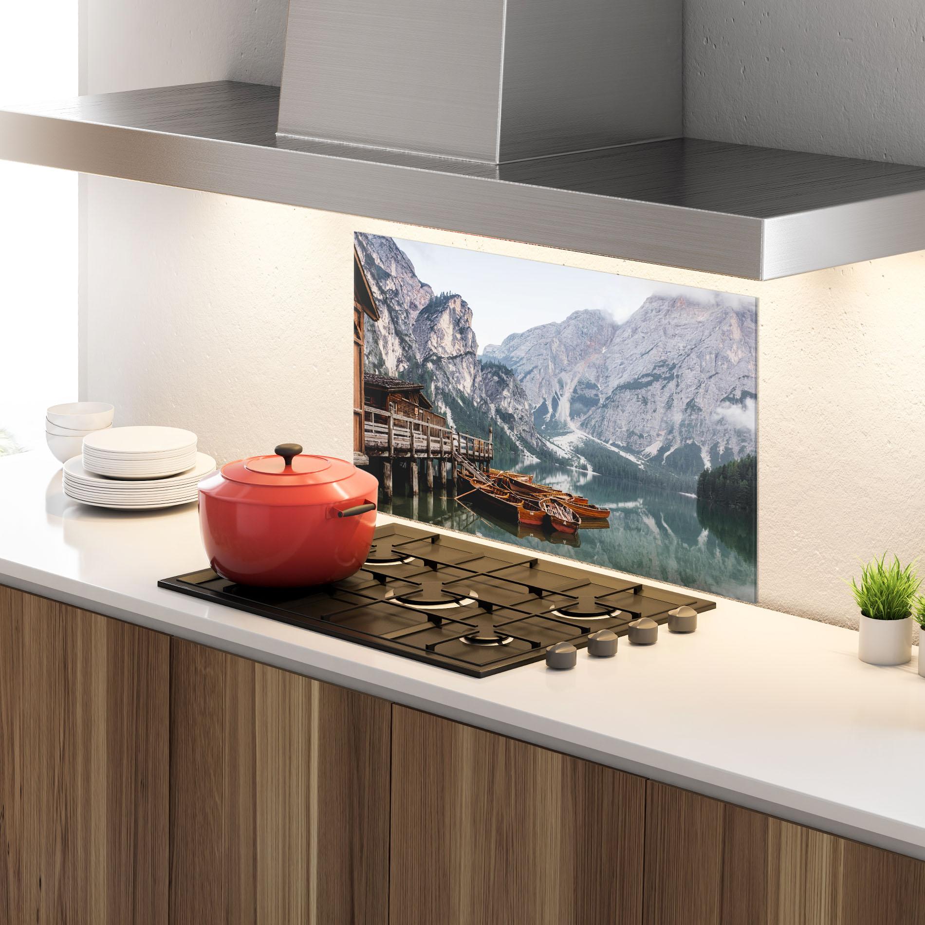 Panou Sticla Bucatarie Cabin Lake mockup 4