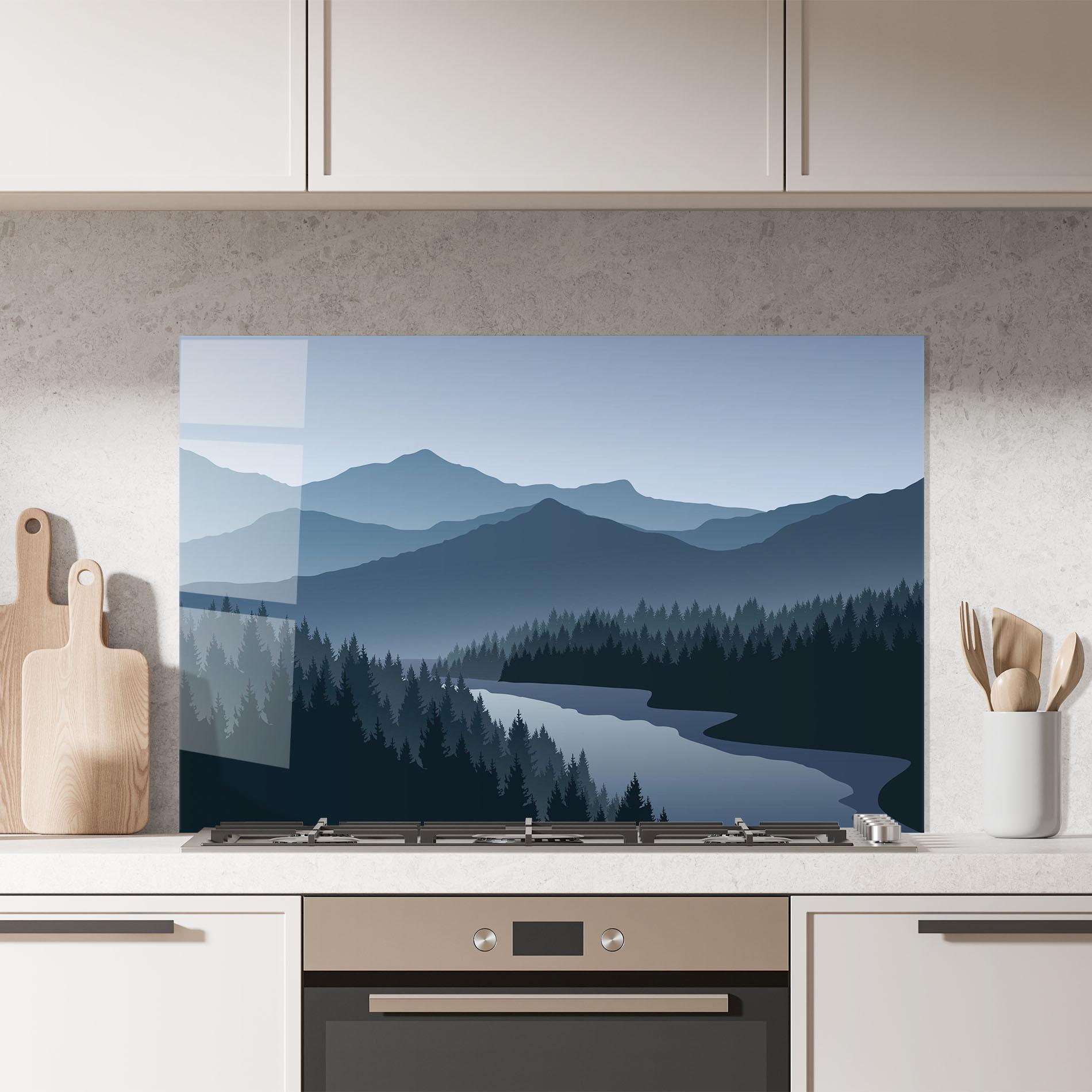 Panou Sticla Bucatarie Grey Mountain mockup 7