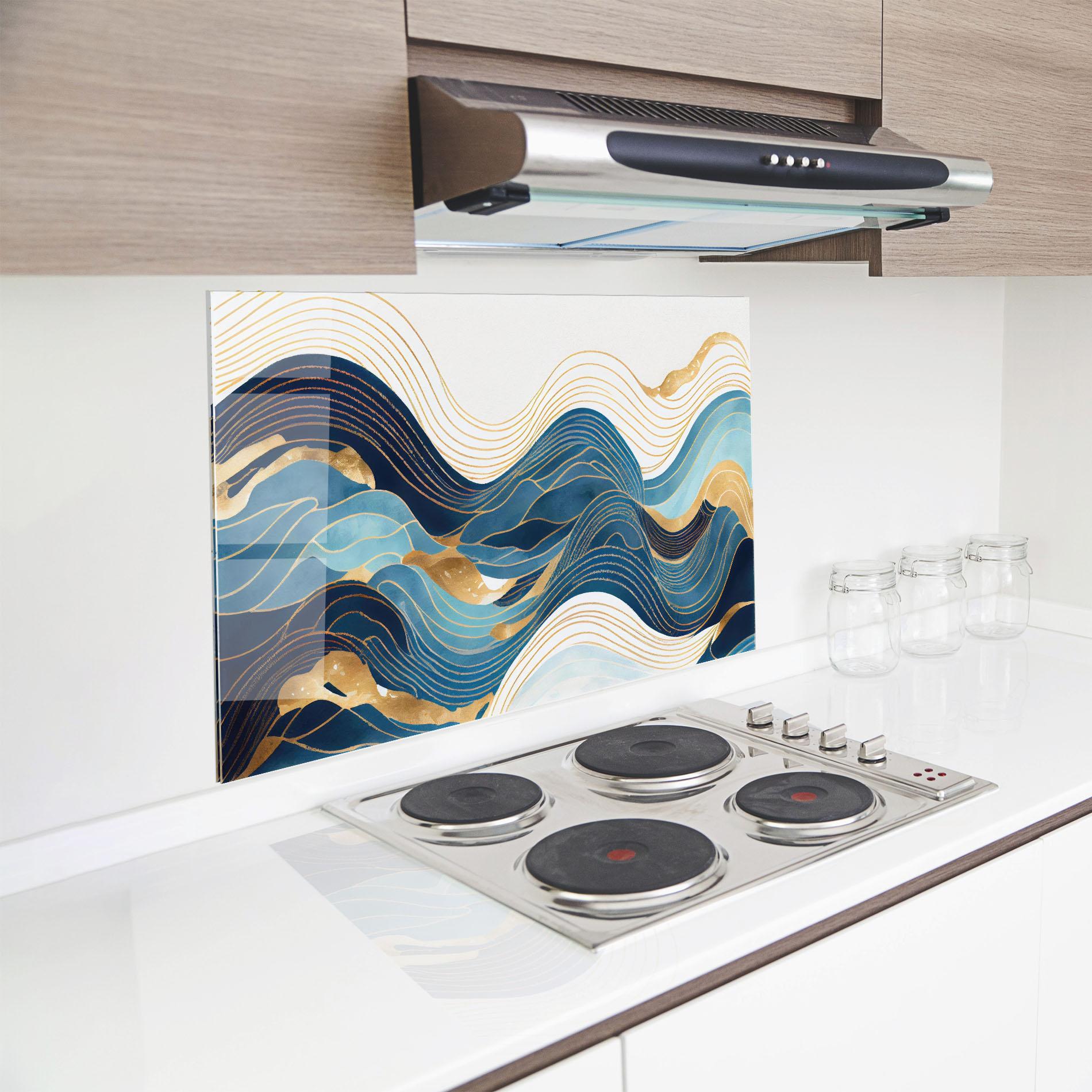 Panou Sticla Bucatarie Blue Wave Mountain mockup 8